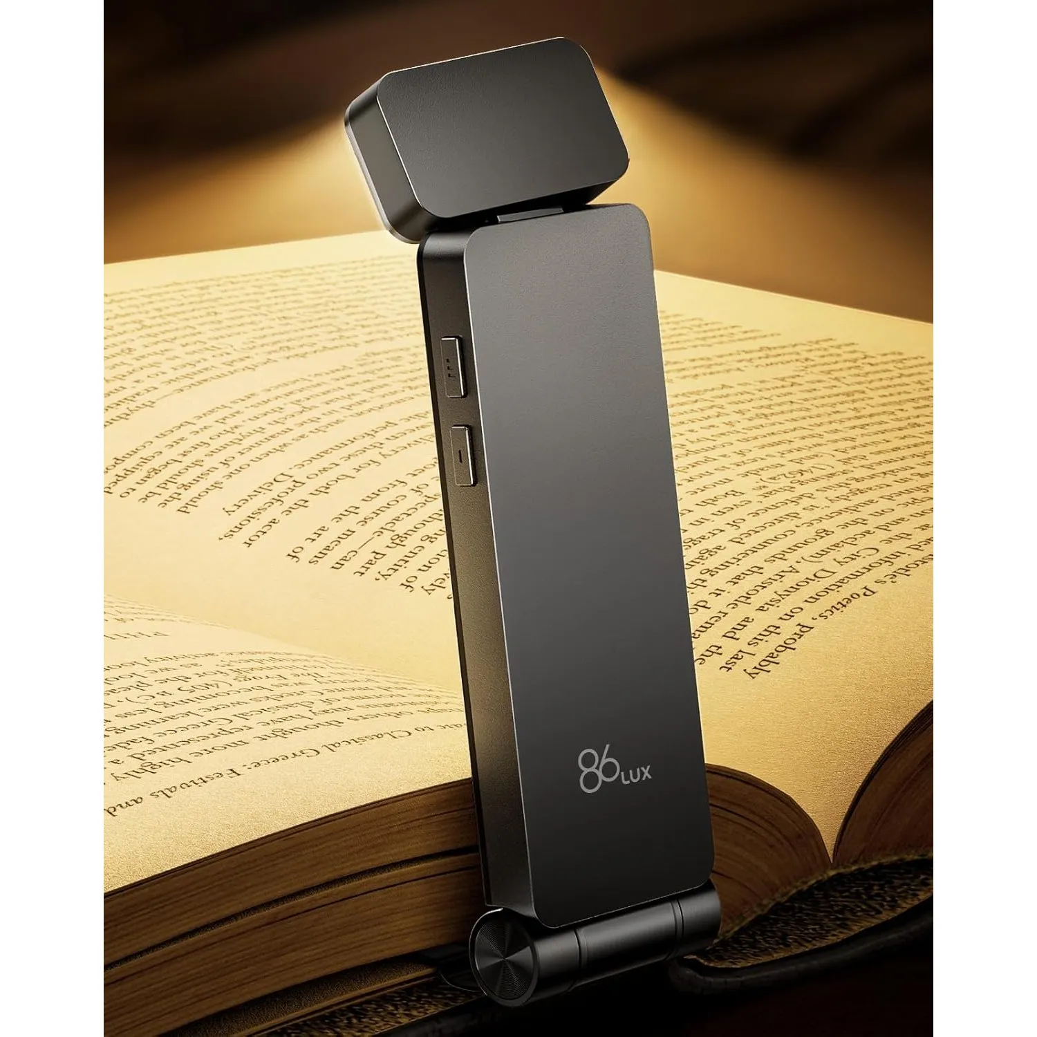 86lux Leselampe Buch Klemme，Wiederaufladbare Buchlampe zum Lesen im Bett，Ultraleichte LED Klemmlampe mit 3 Bernsteinfar…