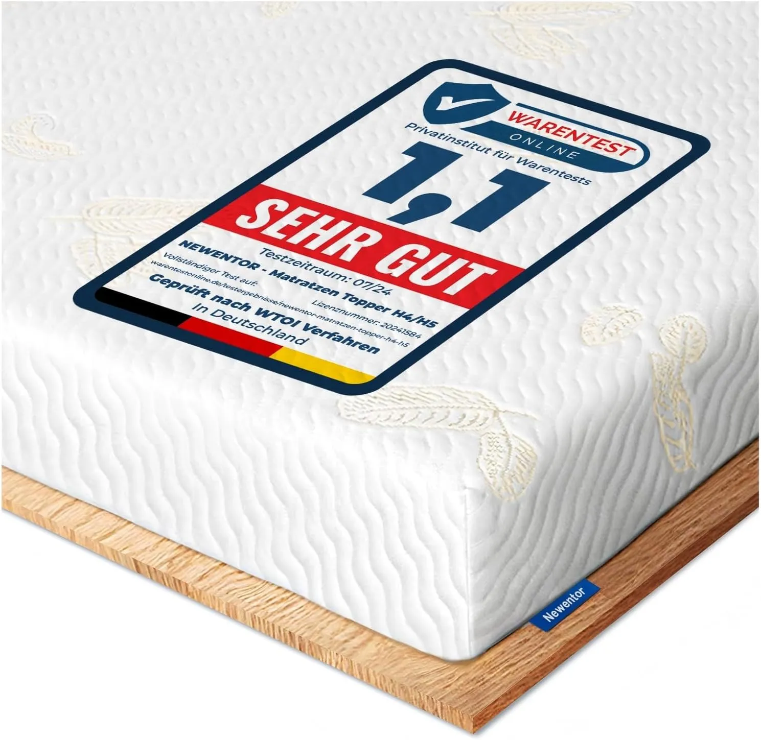Newentor Mattress Topper 200 x 200 cm H4 H5, Mattress Topper 200 x 200 cm Sofa Bed Gel Foam, Mattress Topper 200 x 200 …