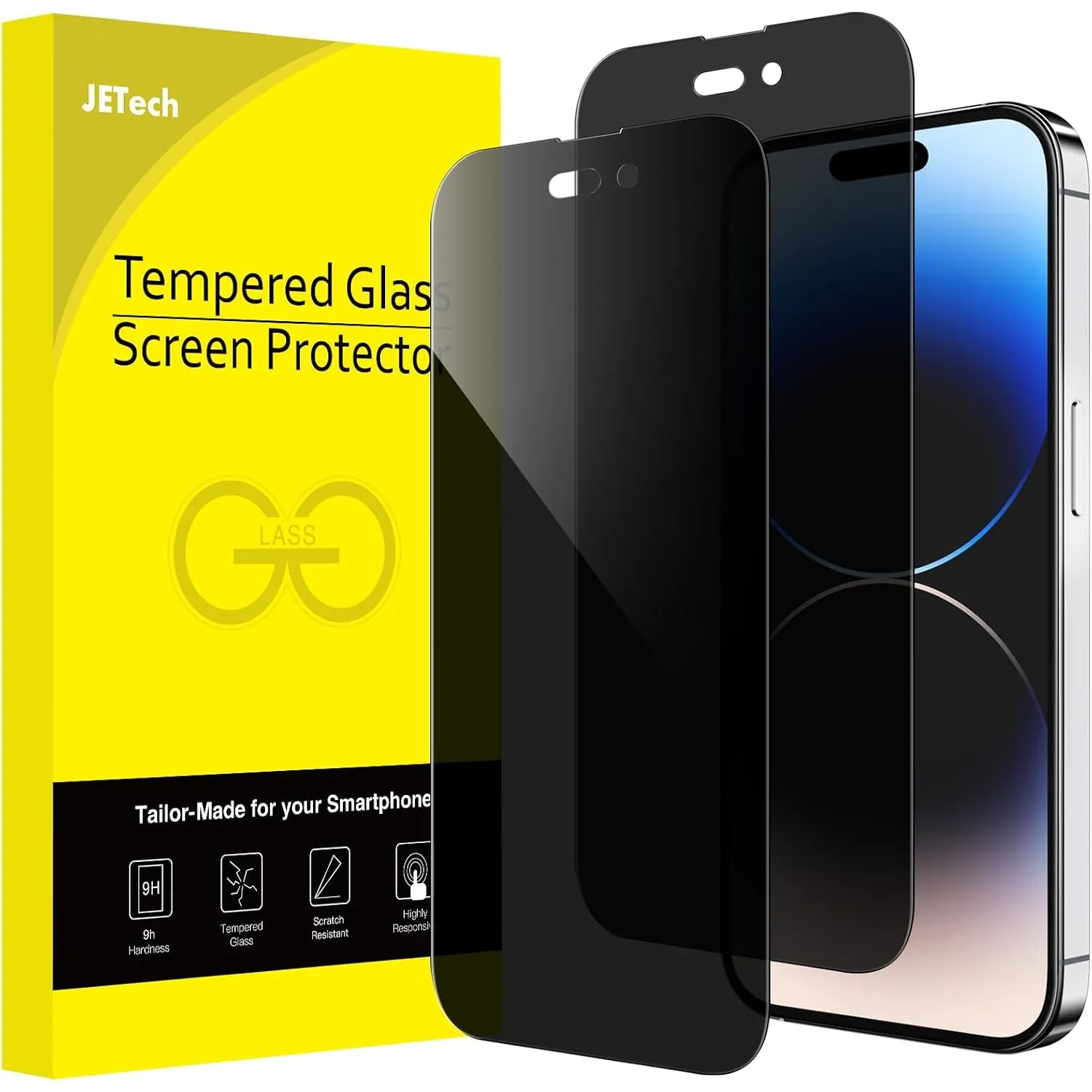 JETech Sichtschutz für iPhone 14 Pro Max, 2 Stück