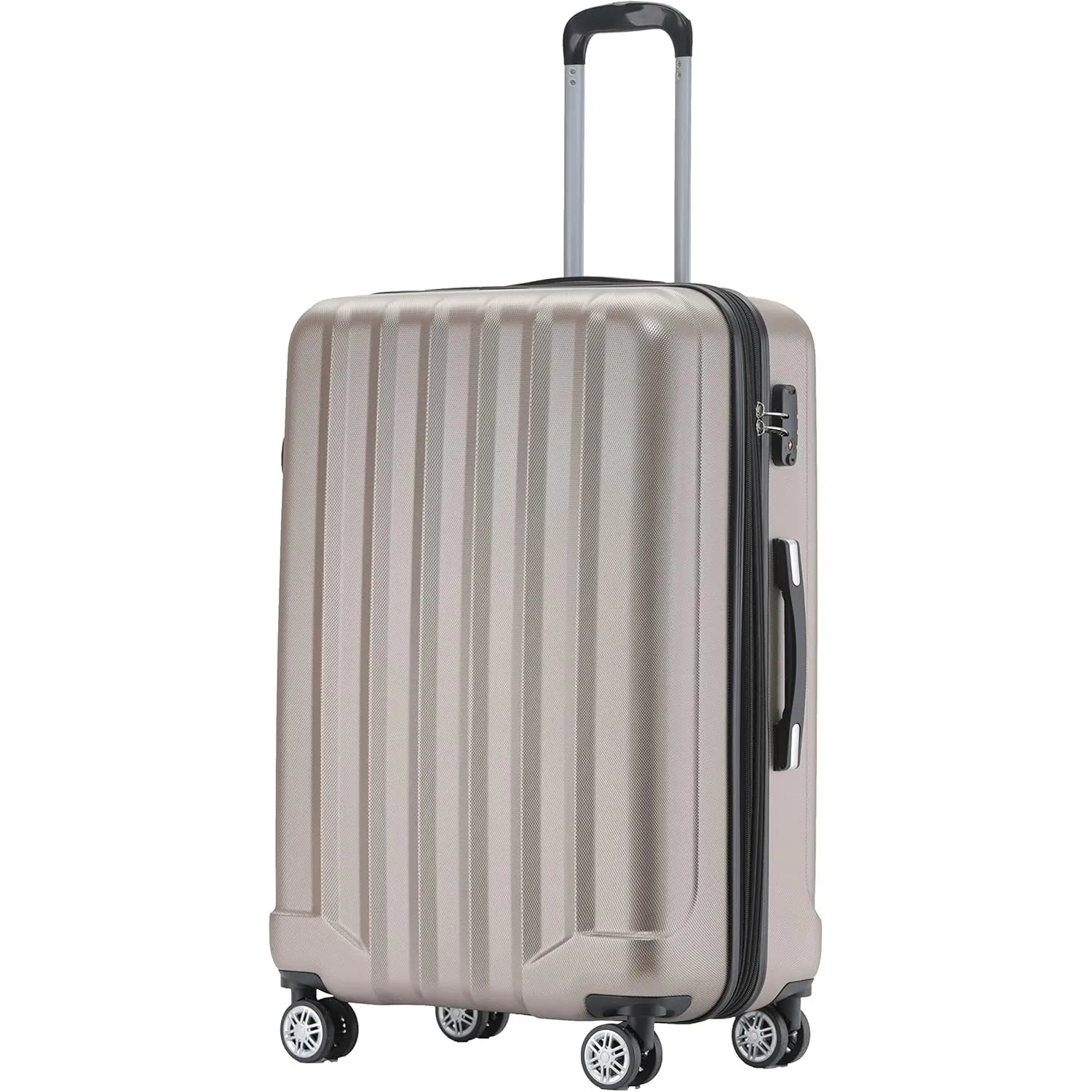 BEIBYE TSA-Schloß 2080 Gepäck Zwillingsrollen Reisekoffer Koffer Trolley Hartschale Dehnungsfuge (Champagner, L)