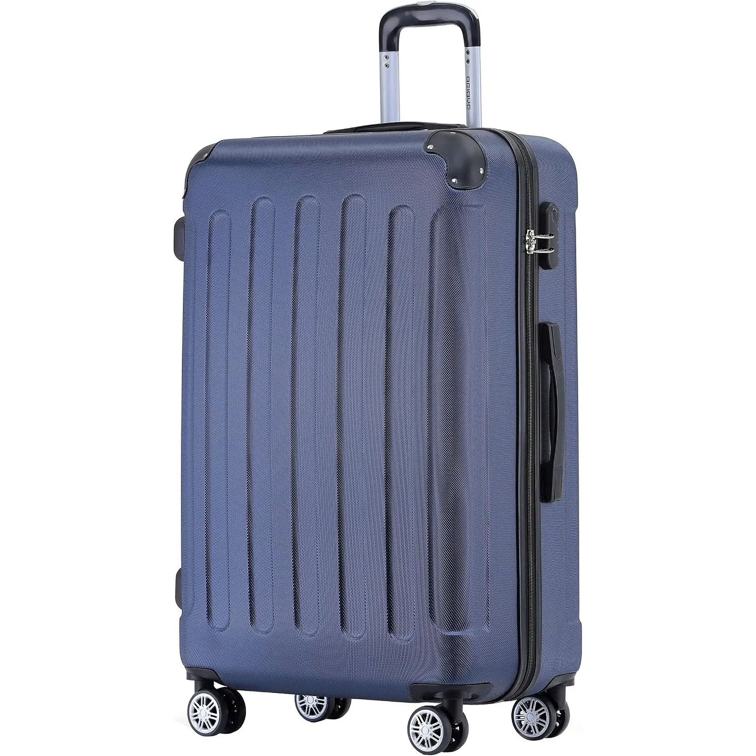 BEIBYE Zwillingsrollen Hardcase Reisekoffer Koffer Trolleys Hartschale in XL-L-M in 14 Farben (Dunkelblau, Mittler Koff…
