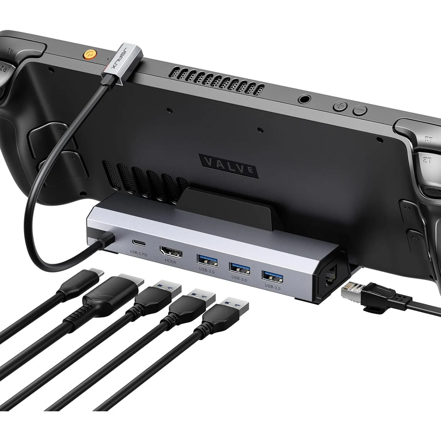 JSAUX Aufgerüstete Steam Deck Dock 4K@120Hz, 6-in-1 Dockingstation für Valve Steam Deck/OLED/ASUS ROG Ally X/Lenovo Leg…