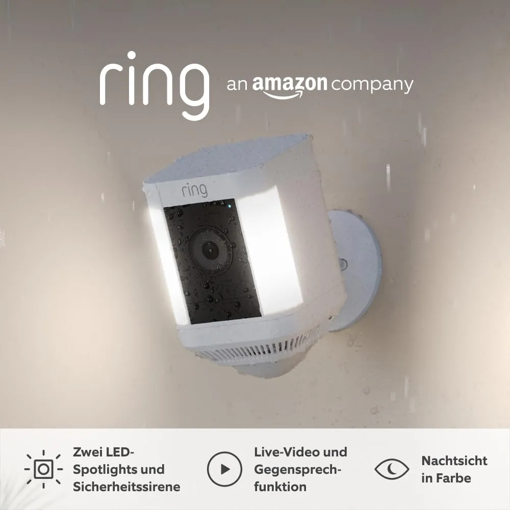 Zertifiziert und generalüberholt Ring Spotlight Kamera Plus Akku (Spotlight Cam Plus Battery)| Überwachungskamera ausse…