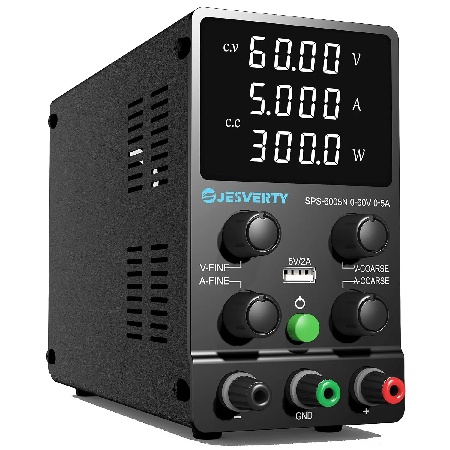 Labornetzteil, Jesverty Labornetzteil DC Regelbar Netzgerät(60 V, 5 A) mit hochpräzisem 4-stelligem LED-Display, 5 V/2 …