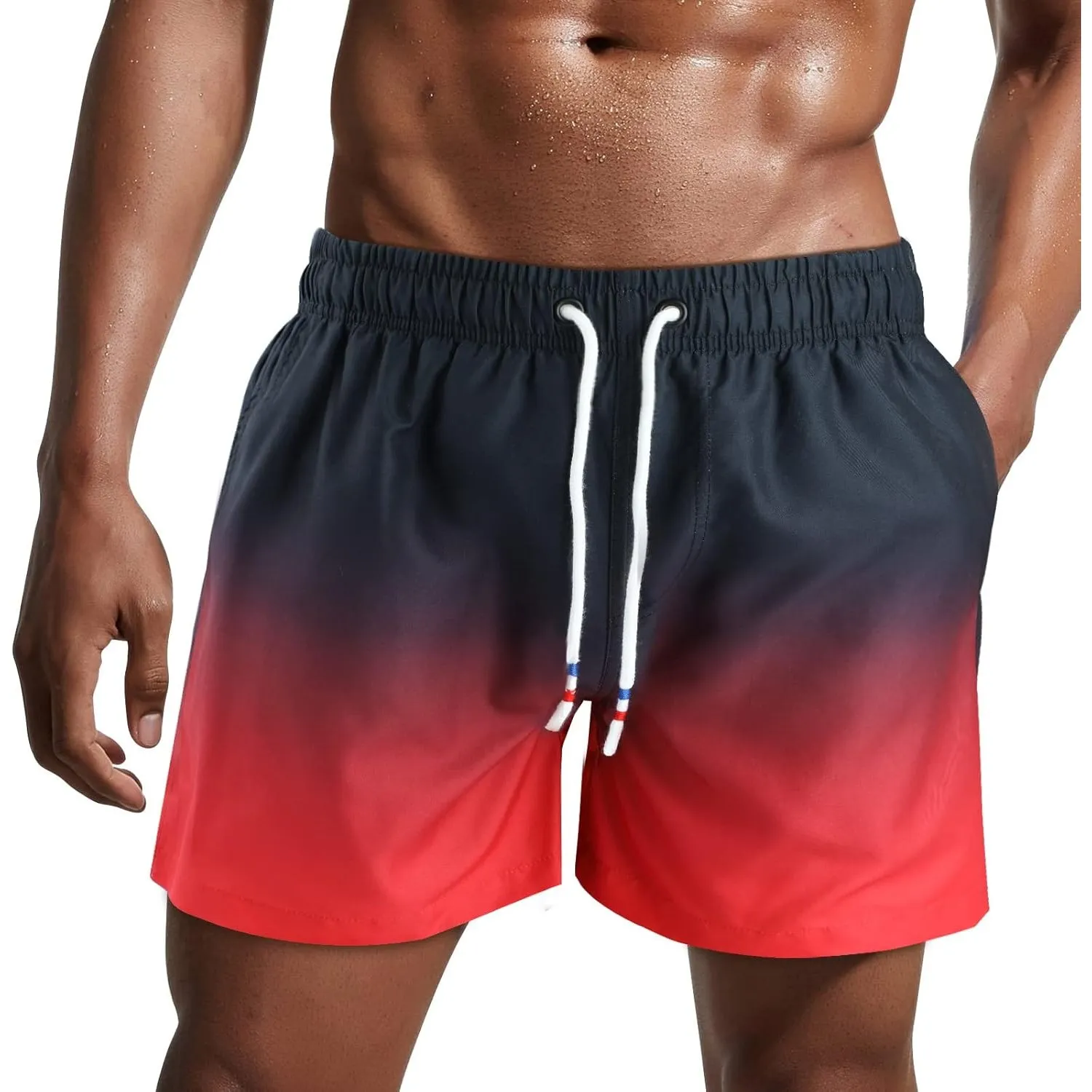 Badehose Herren Badeshorts Kurz Sportbekleidung Männer Schnelltrocknend Kurzen Strandhose Sporthose Schwimmhose mit Mes…