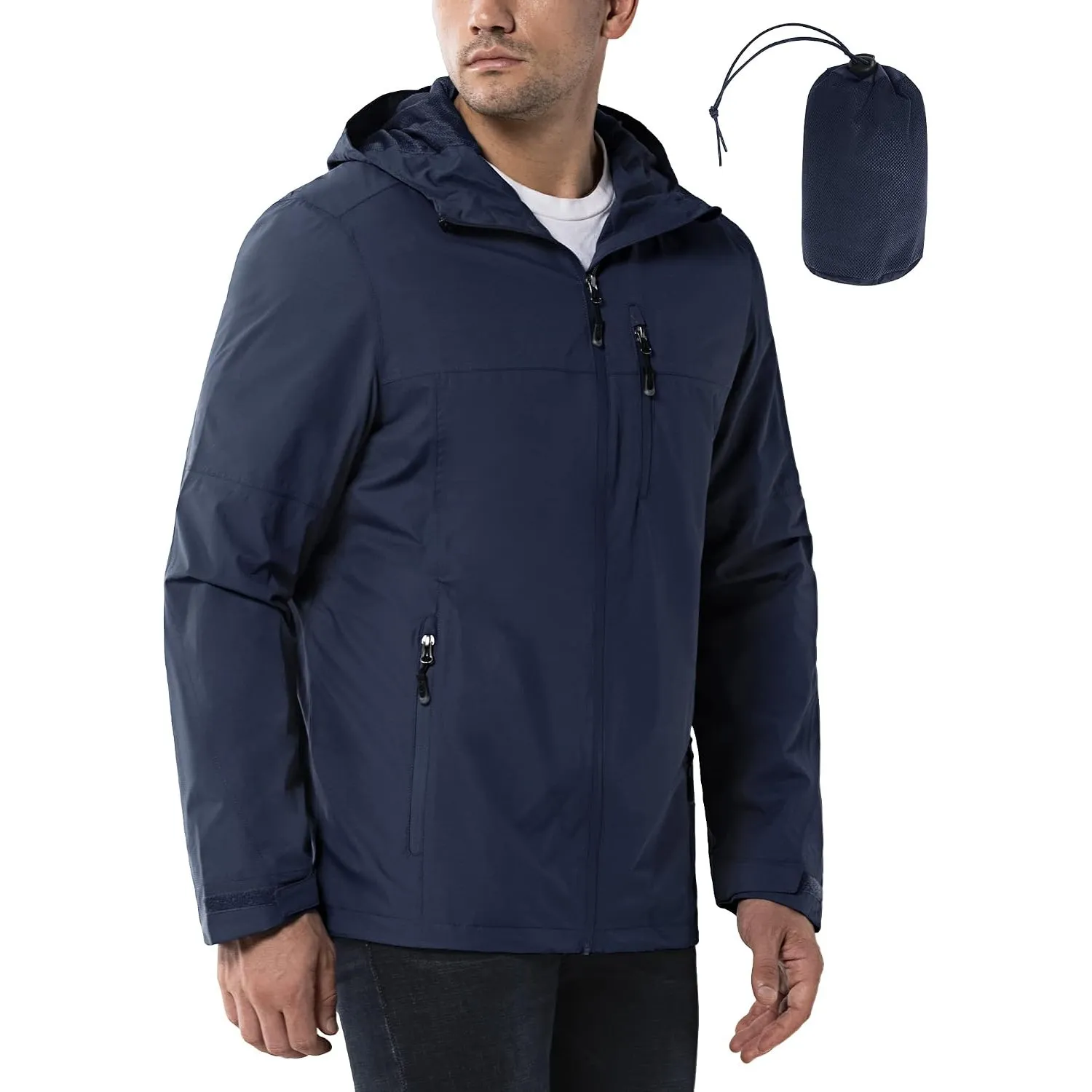 33,000ft Regenjacke Herren Wasserdicht Atmungsaktiv Packbare Leichte Jacke