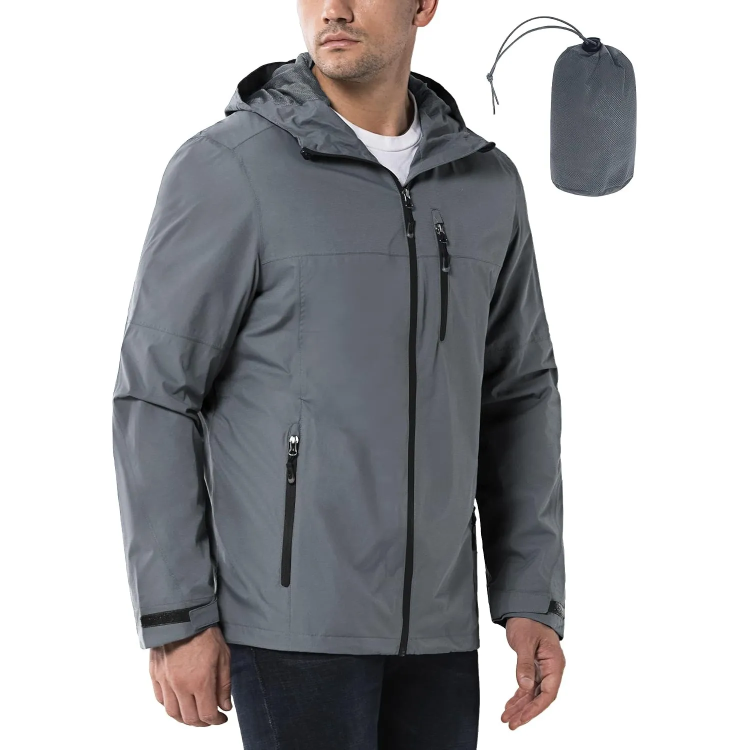 33,000ft Regenjacke Herren Wasserdicht Atmungsaktiv Packbare Leichte Jacke