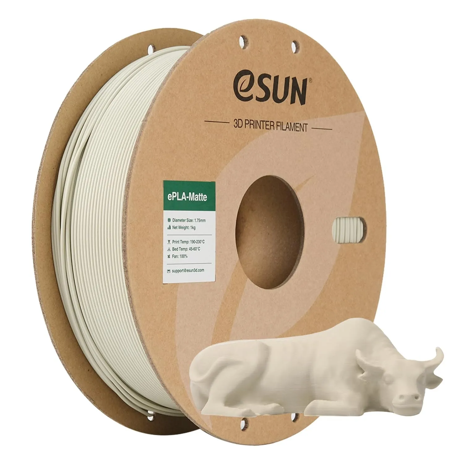 eSUN Upgraded Matte PLA Filament 1.75mm, Hell Khaki,1KG