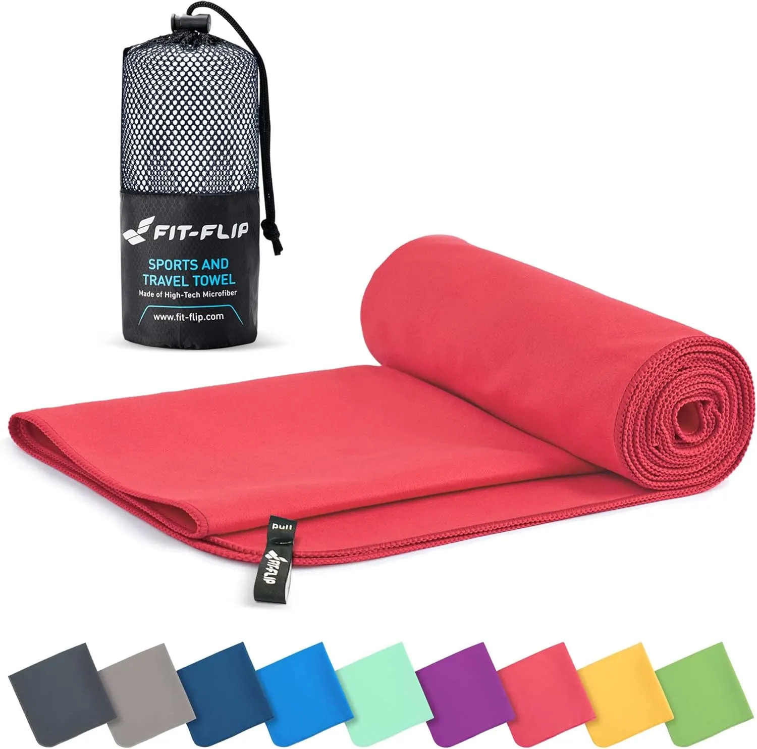 Fit-Flip Mikrofaser Handtuch - kompakte Microfaser Handtücher - ideal als Sporthandtuch, Reisehandtuch, Strandtuch - sc…