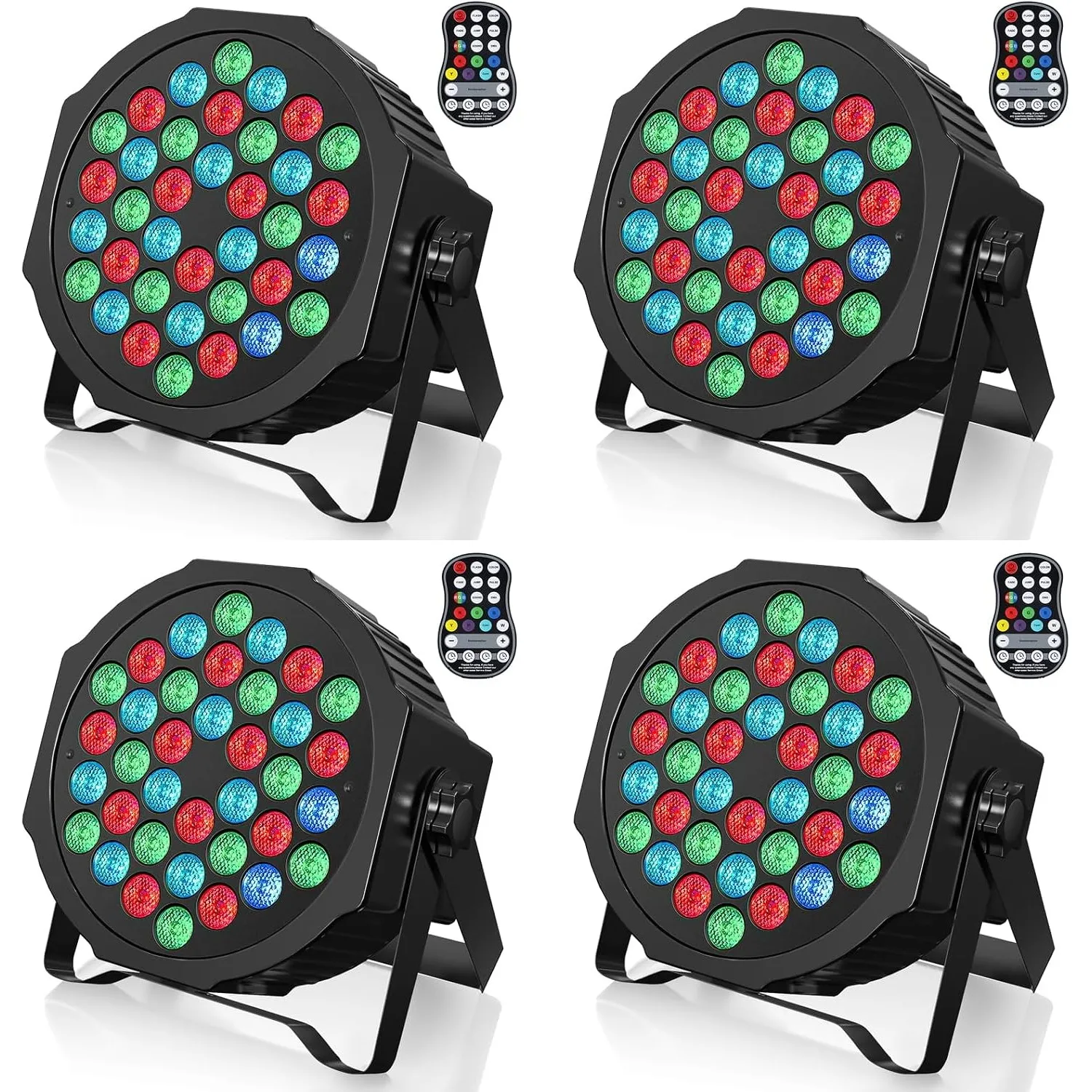 U`King 4 PCS RGB Bühnenlicht Akku, Wiederaufladbare 36 LED Strahler Par Licht mit Fernbedienung und Timing, Akku Strahl…