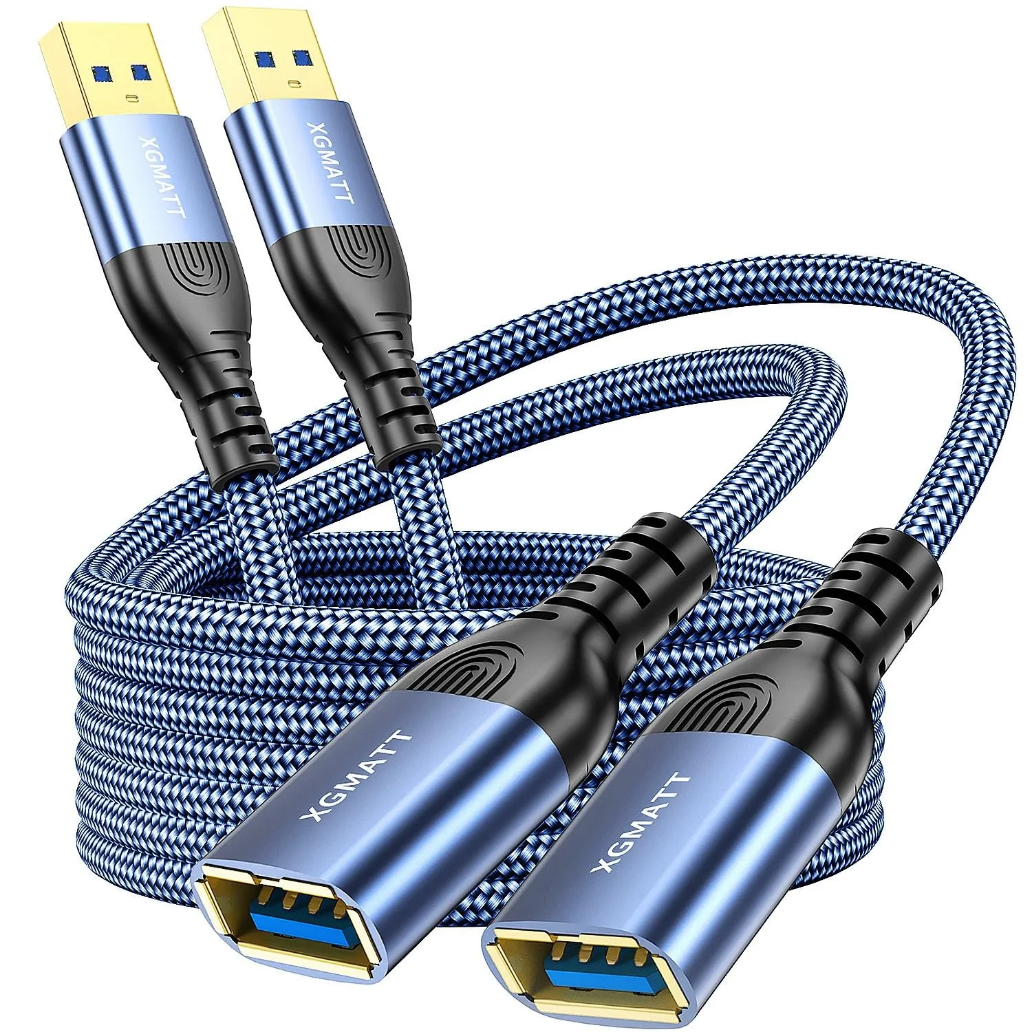 USB Verlängerung Kabel 2 Stück 2M,USB 3.0 Verlängerungskabel A Stecker auf A Buchse mit eleganten Alluminiumsteckern, N…