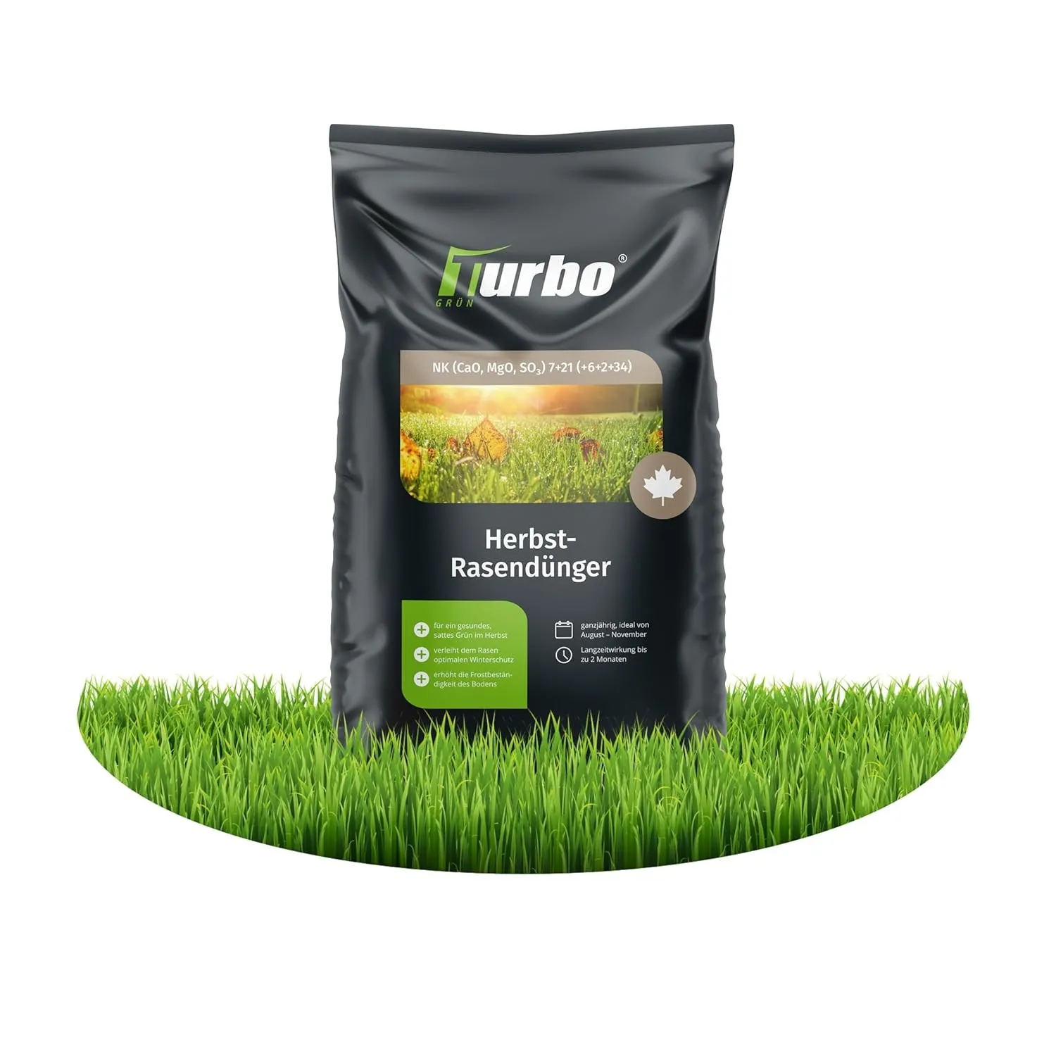 turbogrün® Rasendünger Herbst 5 kg, Herbstrasendünger mit Kalium