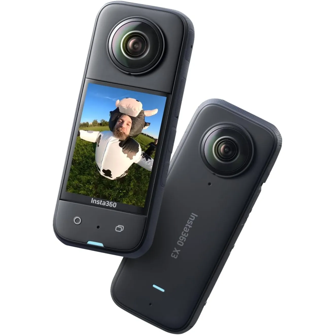 Insta360 X3 - Wasserdichte 360°-Actionkamera mit 1/2"-Sensor, 5,7K 360°, 72MP 360°-Fotos, Stabilisierung, 2,29"-Touchsc…