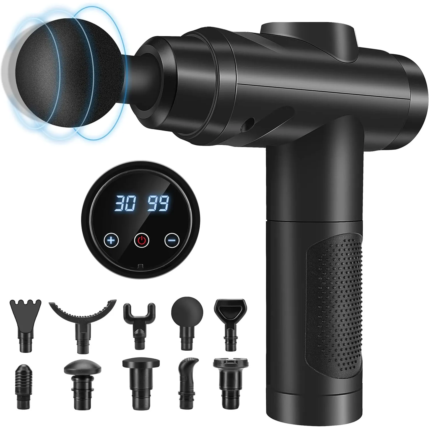 Massagepistole, Muskel Percussion Massagegerät mit 30 Geschwindigkeiten Leise Handmassagegeräte Massage Pistole mit LCD…