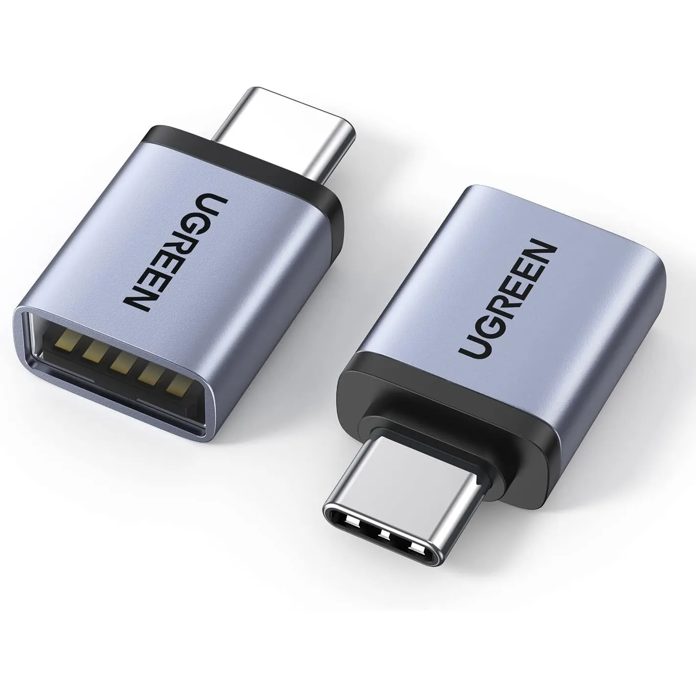 UGREEN 10Gbps USB C Adapter USB C auf USB OTG Adapter 2 Stück (Grau)