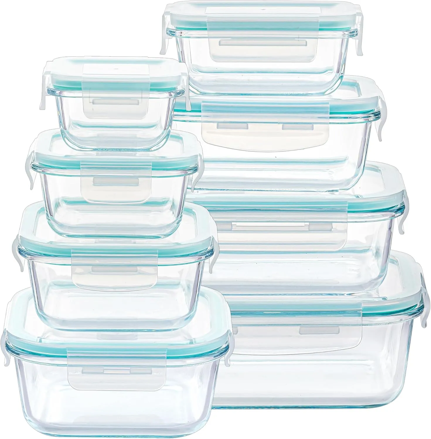 Vtopmart 8er Glasbehälter Mit Deckel, Glas Frischhaltedosen Mit Deckel, Meal Prep Boxen für Lebensmittel, Mikrowellen, …