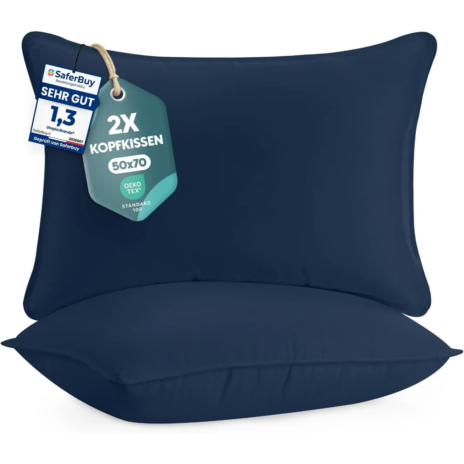 Utopia Bedding Kopfkissen 50x70 2er Set Schlafkissen Atmungsaktiv Kissen
