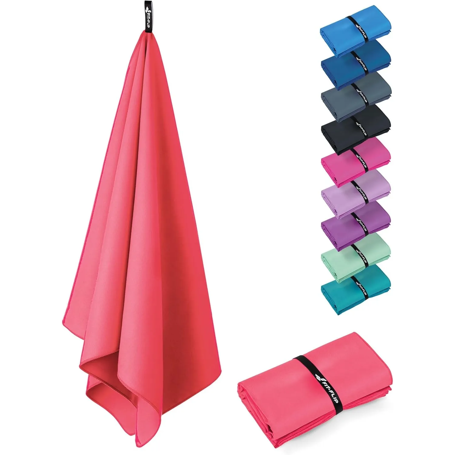 Fit-Flip Microfaser Handtücher - kompakt und leicht – für Reisen, Sport und Strand - Mikrofaser Handtuch schnelltrockne…