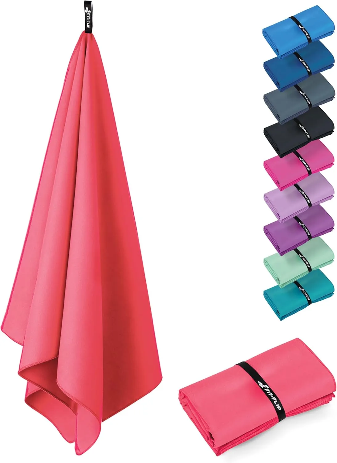 Fit-Flip Microfaser Handtücher - kompakt und leicht – für Reisen, Sport und Strand - Mikrofaser Handtuch schnelltrockne…
