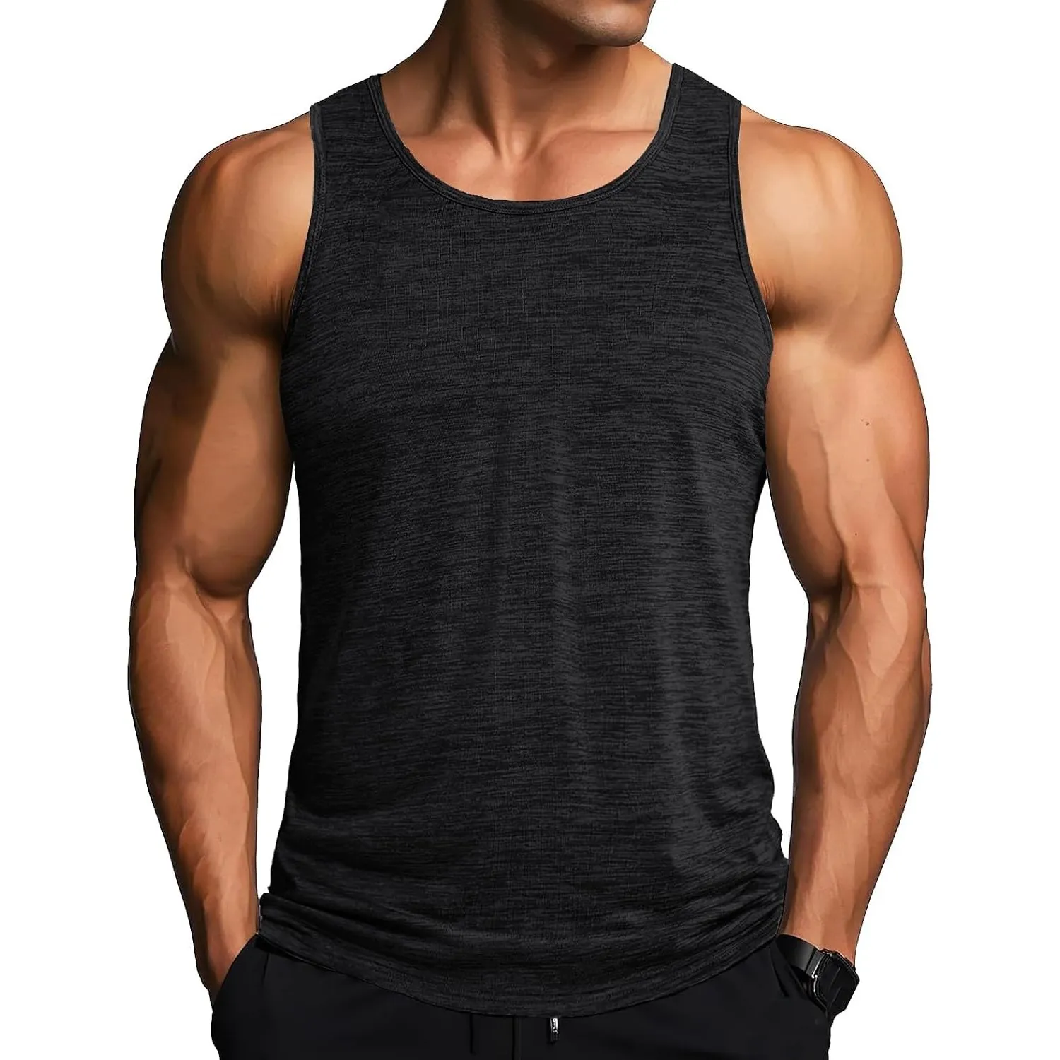 MAGCOMSEN Herren Tank Tops Leicht Achselshirt Ärmellos Quick Dry Sport T-Shirt Laufen Fitness Tankshirts Sommer Outdoor…