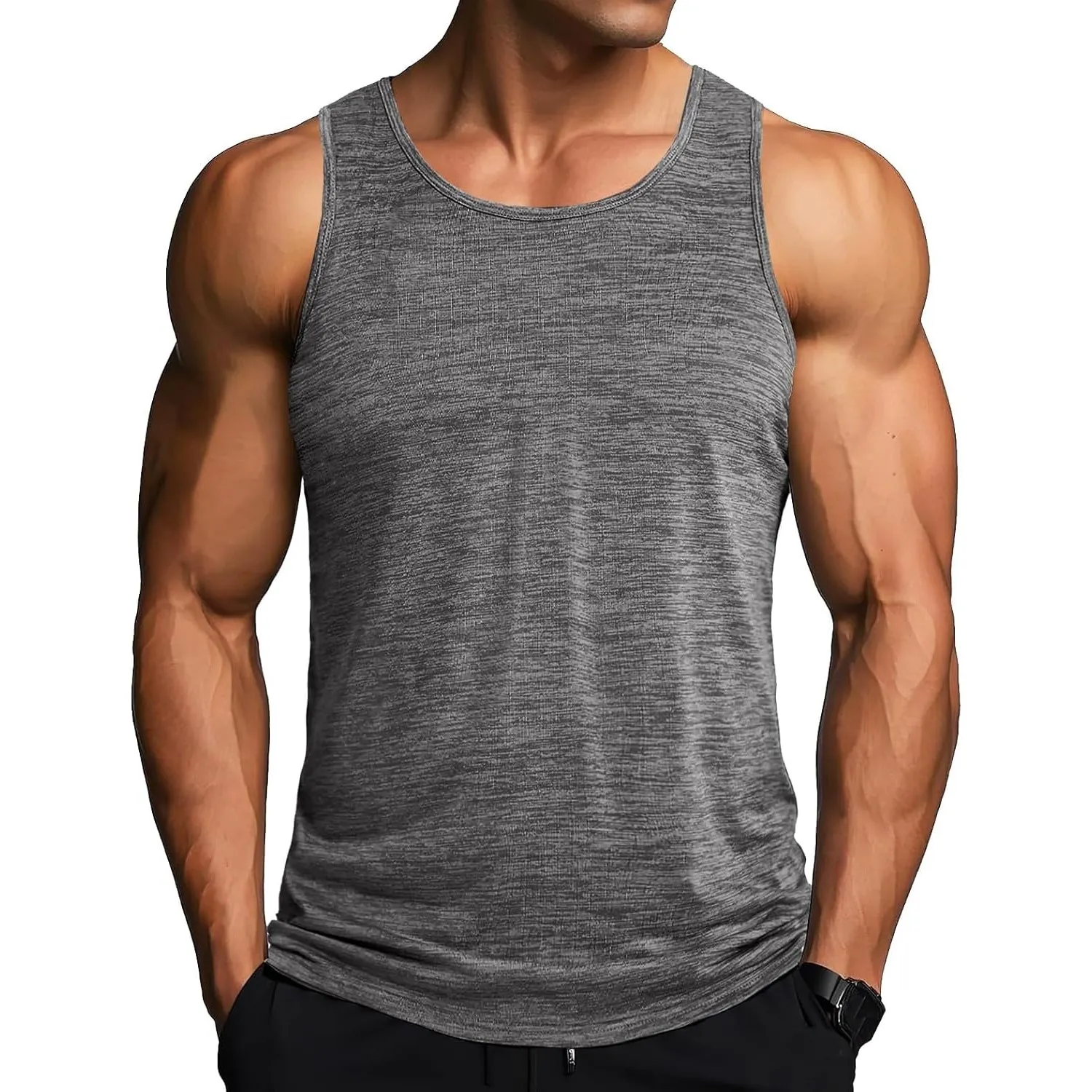 MAGCOMSEN Herren Tank Tops Leicht Achselshirt Ärmellos Quick Dry Sport T-Shirt Laufen Fitness Tankshirts Sommer Outdoor…