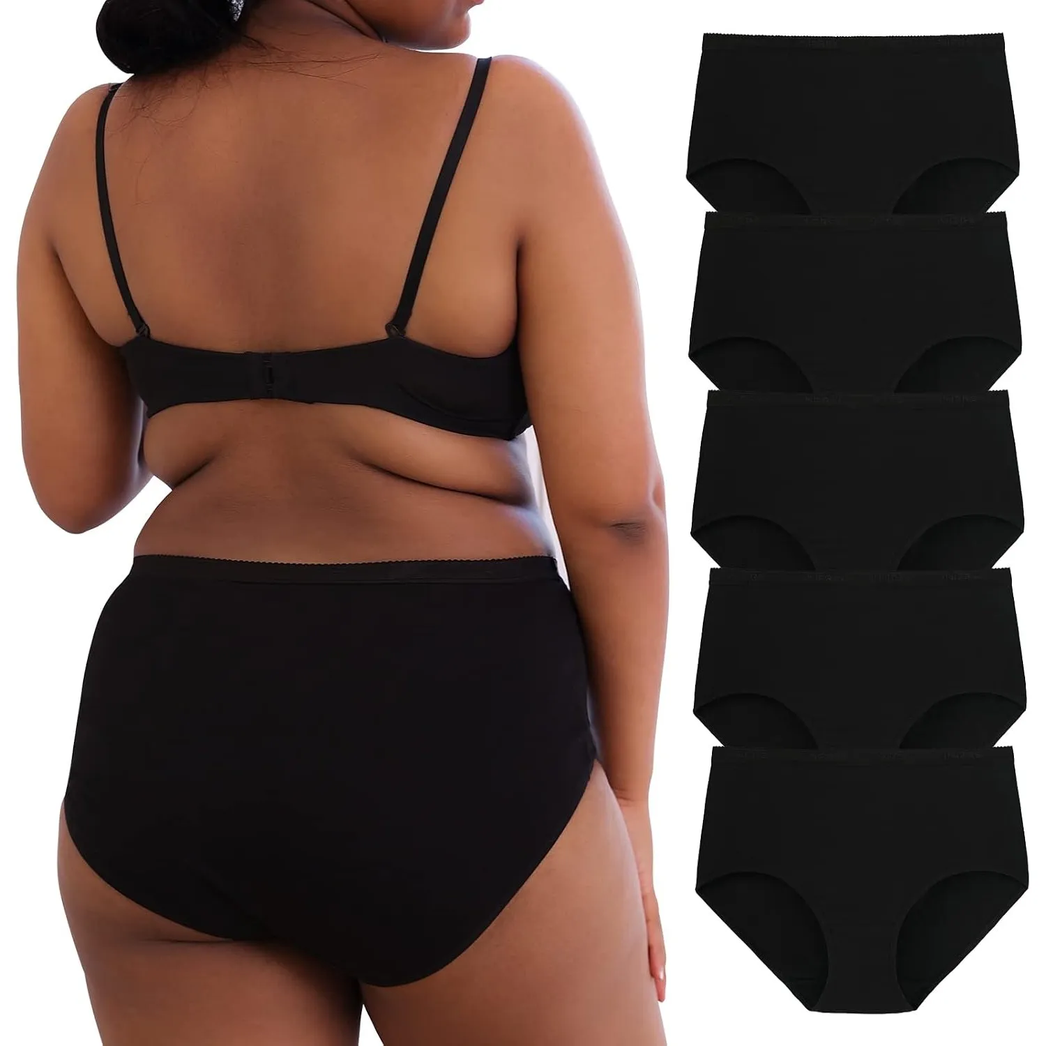 INNERSY Unterhosen Damen Große Größen Baumwolle Unterwäsche 44-62 5 Pack