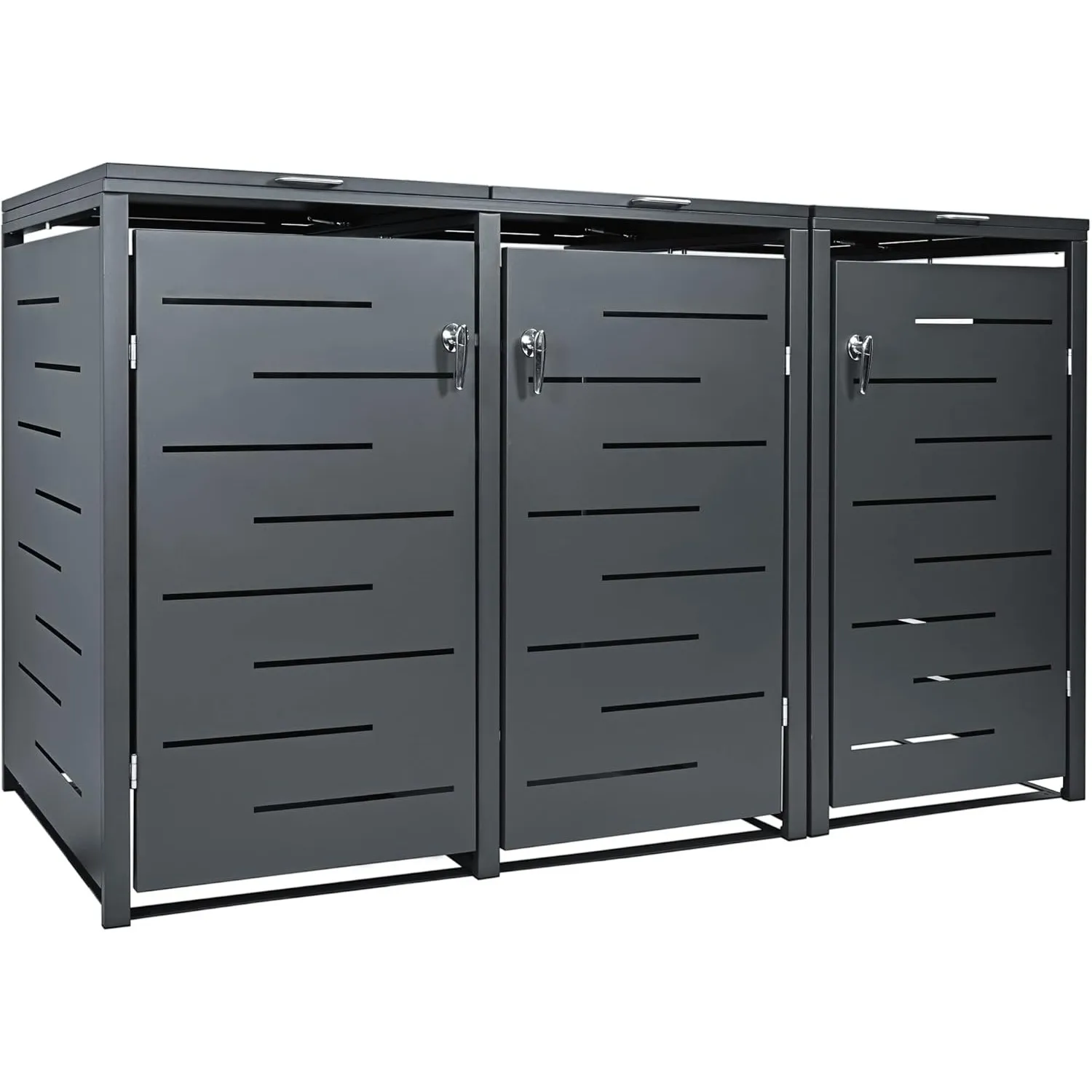 STILISTA Mülltonnenverkleidung 3 Tonnen 240 Liter Metall Anthrazit Box