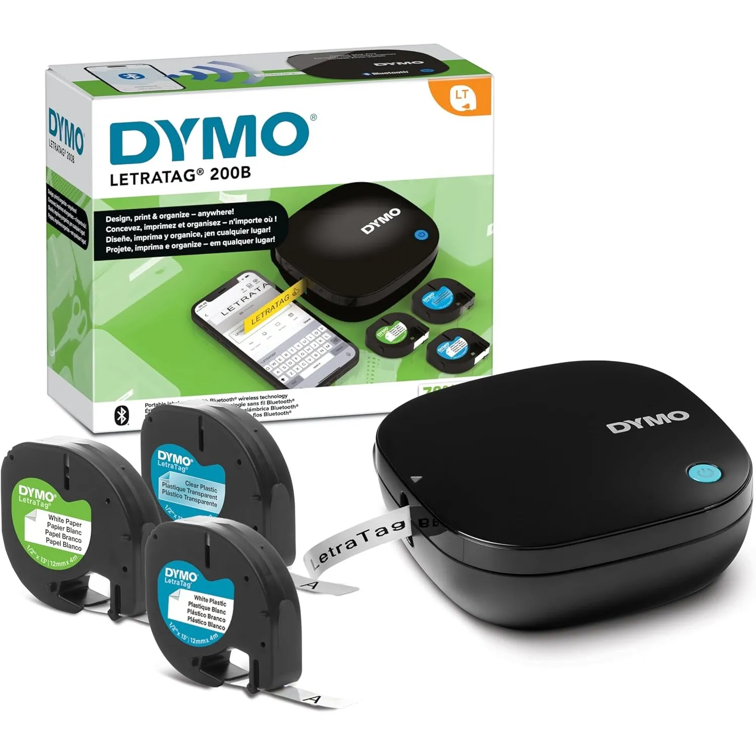 DYMO LetraTag 200B-Beschriftungsgerät mit Bluetooth | kompakter Etikettendrucker | verbindet Sich über Wireless Bluetoo…