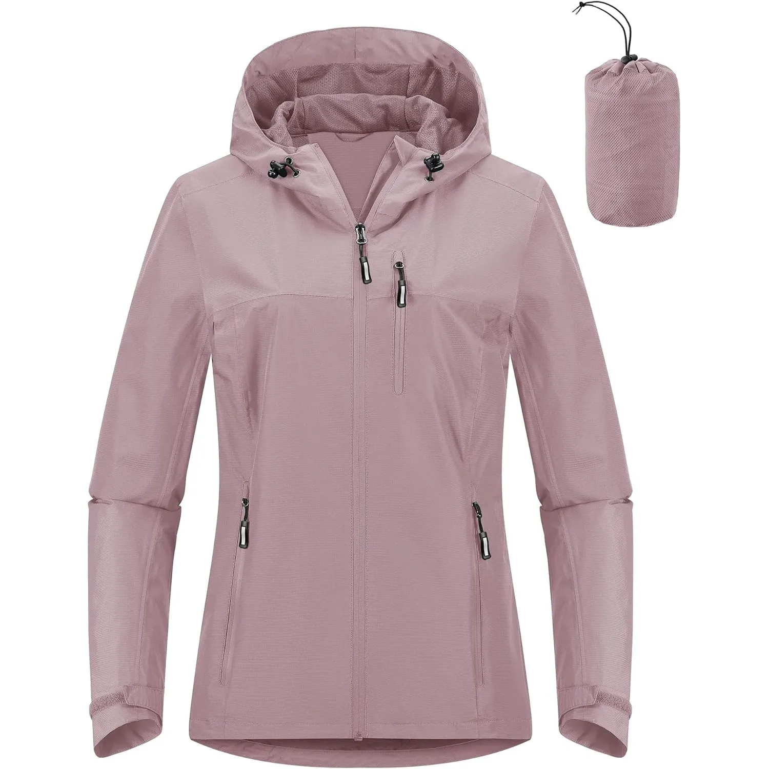 Outdoor Ventures Damen Regenjacke 10000MM Wasserdicht Leichte Gefüttert Packbar Sportjacke Funktionsjacke Atmungsaktiv …