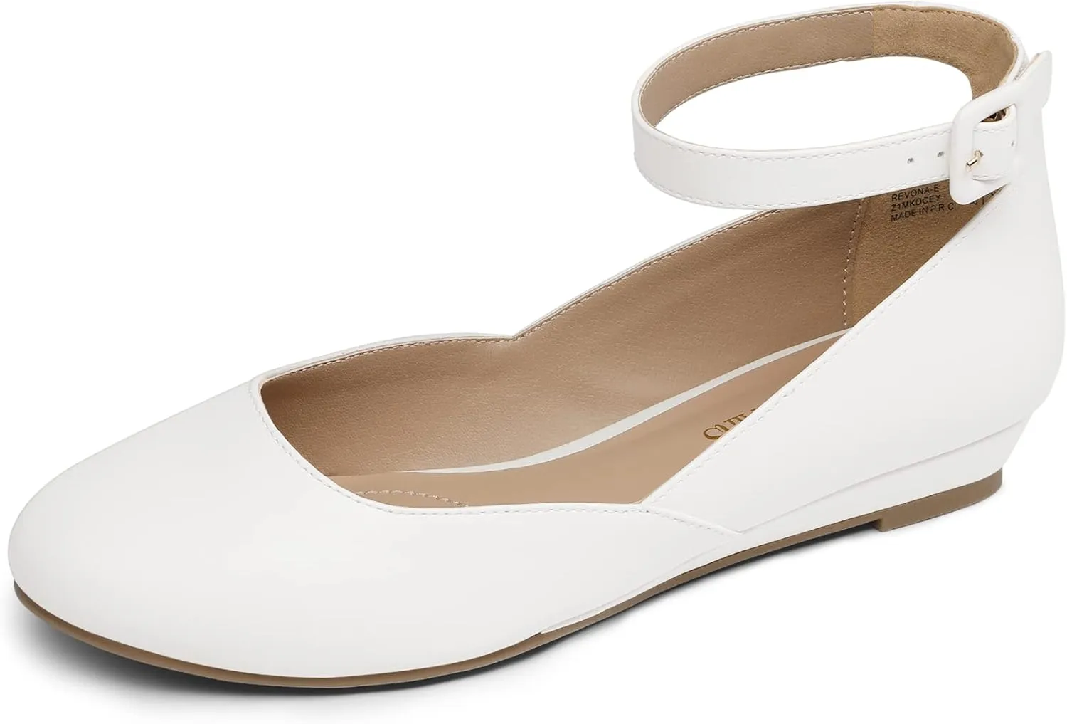 DREAM PAIRS Ballerinas Damen Riemchenballerina Elegant Flats Schuhe REVONA-E