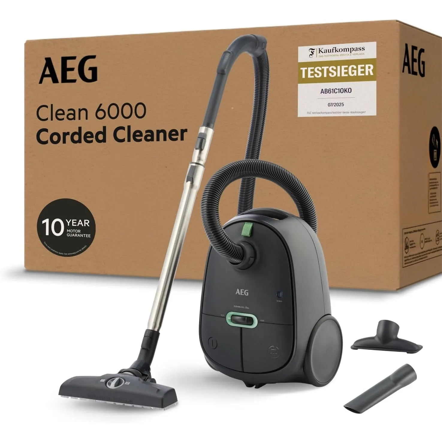 AEG CLEAN 6000 Staubsauger mit Beutel, 3 Jahre Garantie, 850 W, AB61C1OKO