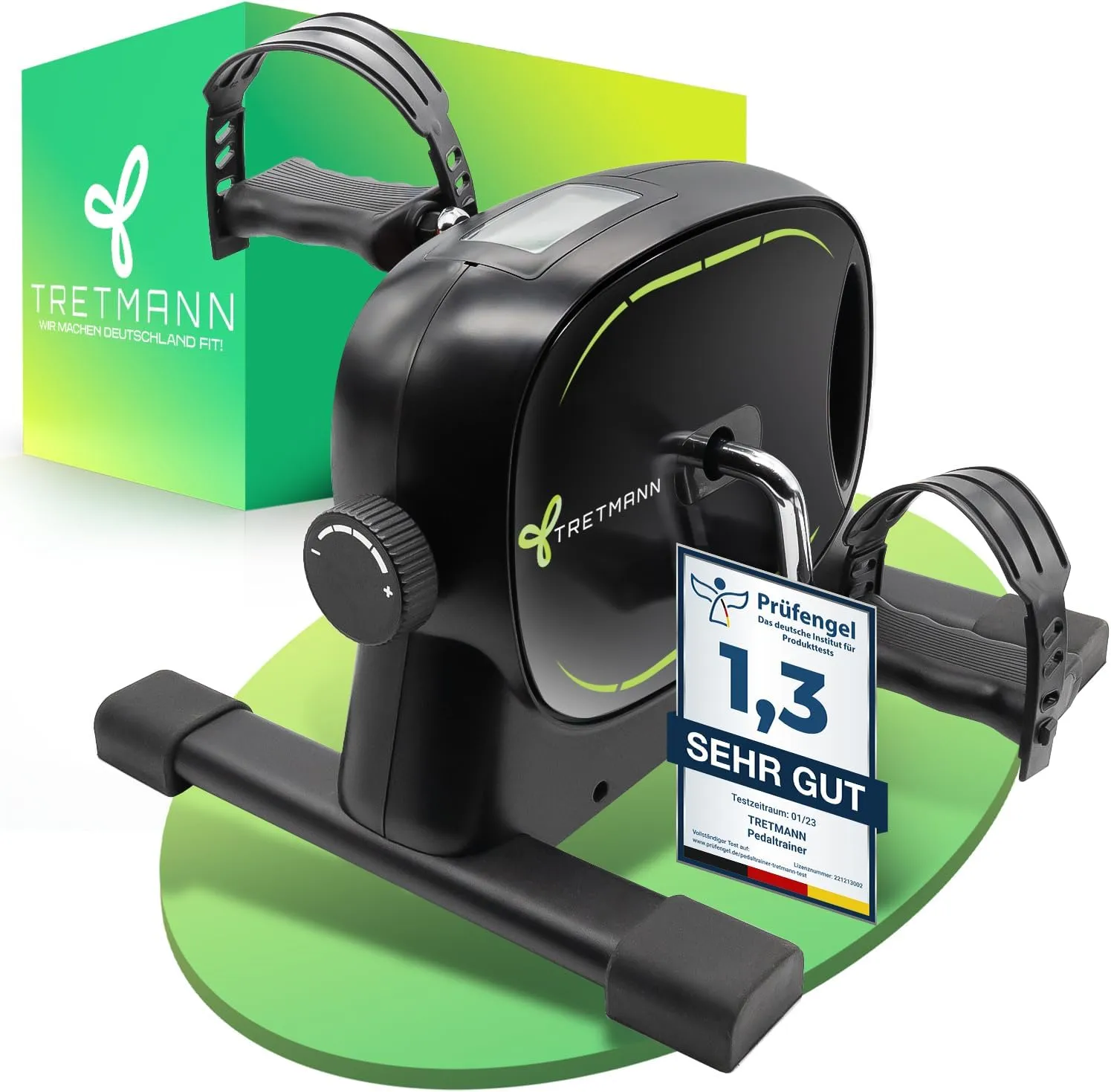 Neu Tretmann Basic Pedaltrainer Set -extra standfest & leise- inkl. Befestigungsband -DEKRA Geprüft- Beintrainer für Se…