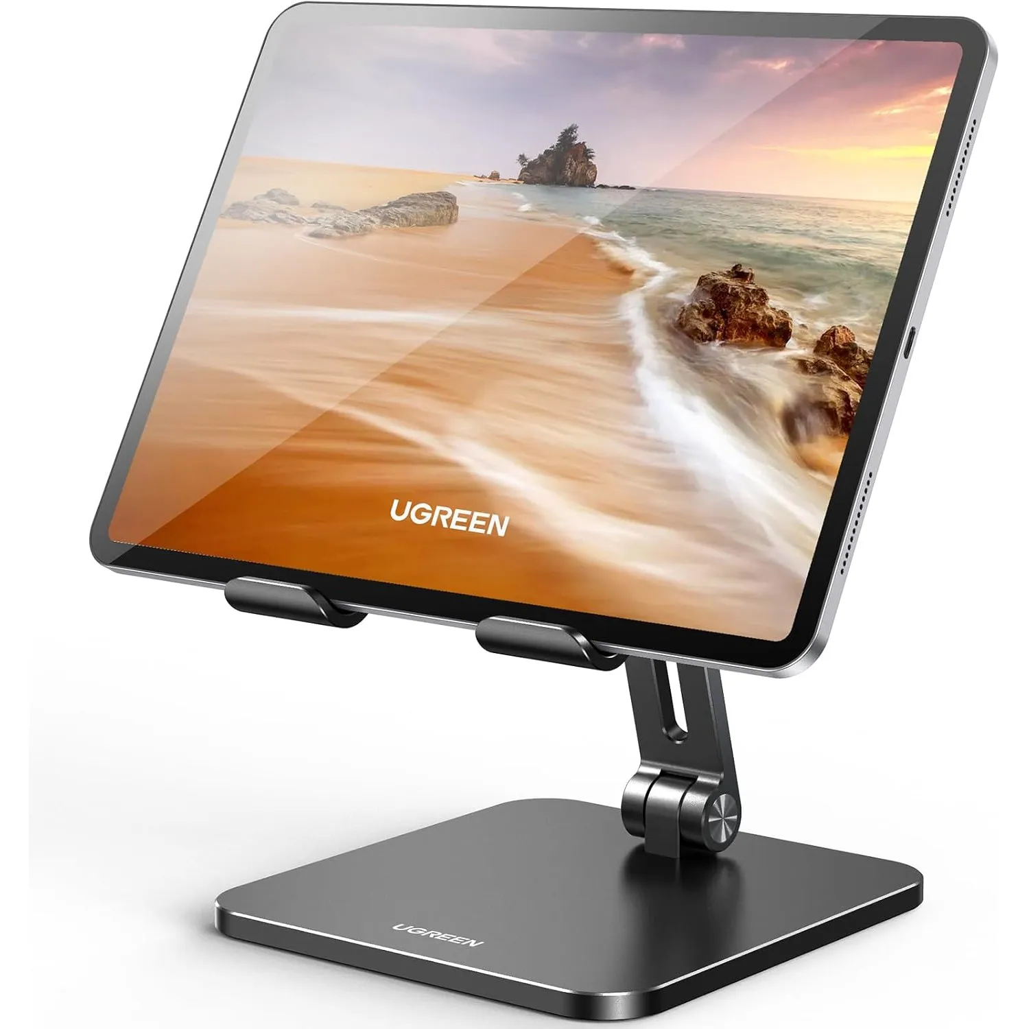 UGREEN Tablet Ständer Aluminium Verstellbar bis 12,9 Zoll (Schwarz)