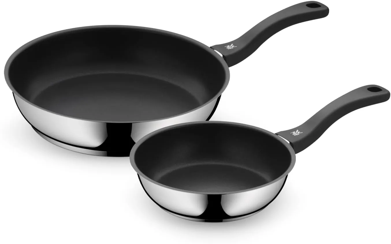 WMF Devil Pfannenset Induktion 2-teilig – Bratpfannen 20, 28 cm – Edelstahl Cromargan Antihaft Pfannen Set, beschichtet…