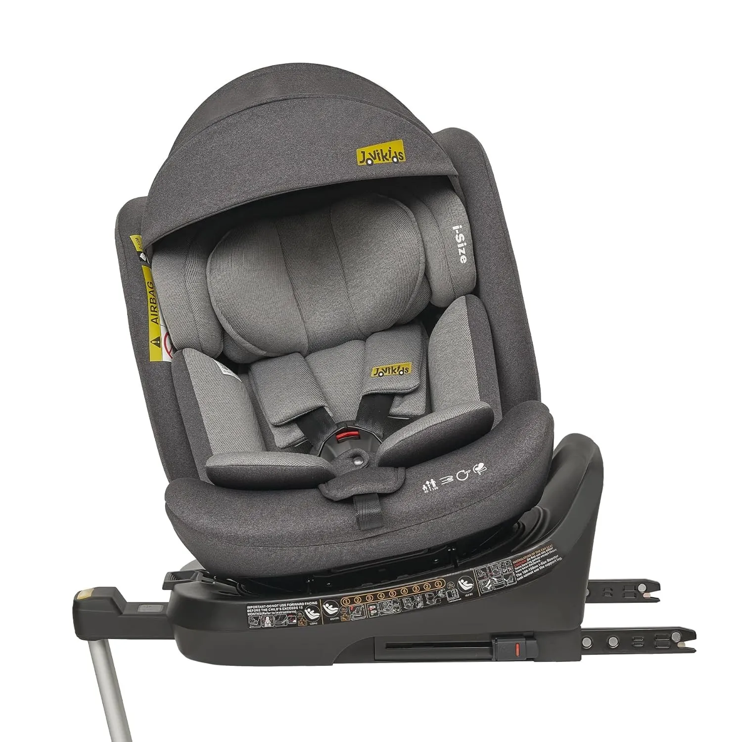 Jovikids 360° Drehbar Kindersitz mit ISOFIX, i-Size 40-150cm(ab Geburt -12 Jahre) Baby Autositz Reboarder mit Liegefunk…