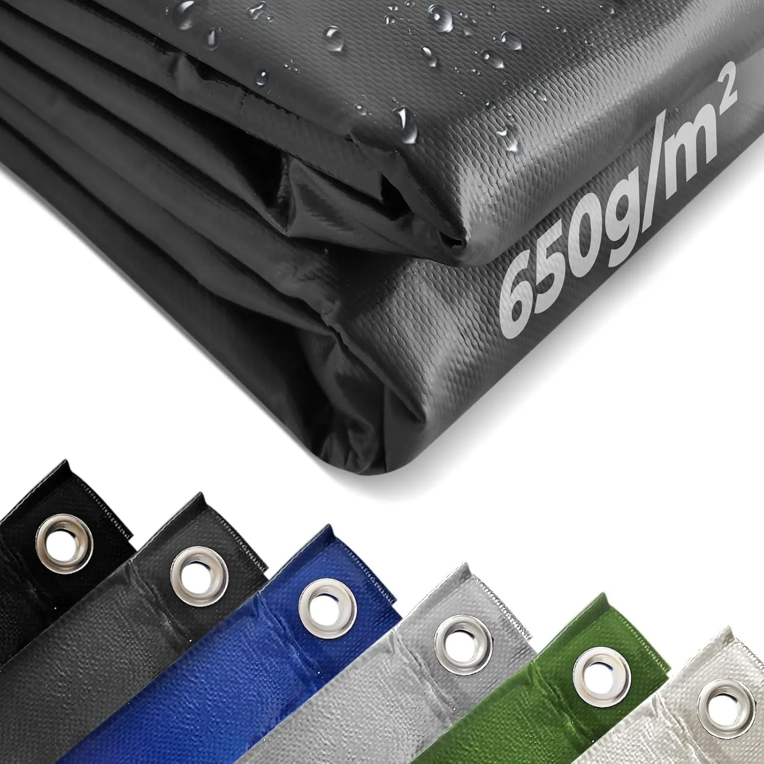 Jago® Abdeckplane - 650 g/m², 2x3/3x5/3x6/4x3/4x5/4x6/4x7/4x8/5x6/5x7/5x8 m, Wasserdicht & Reißfest, mit Ösen, Farbwahl…