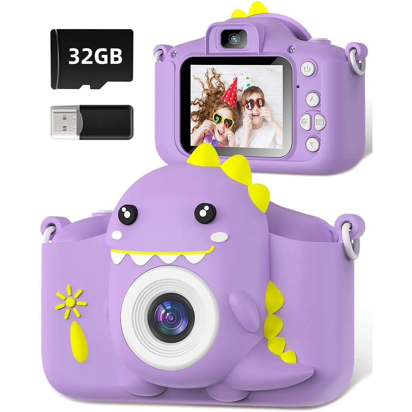 Gofunly Kinderkamera Digitalkamera mit 32G Karte & 2,0-Zoll-Bildschirm | 1080P HD Kinder Kamera mit Selfie, Spielzeug f…