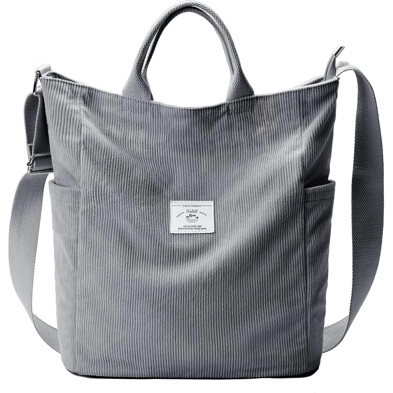 KALIDI Damen Handtasche Cord Shopper Schultertasche Casual Umhängetaschen Groß für Schule Arbeit Alltag Einkauf
