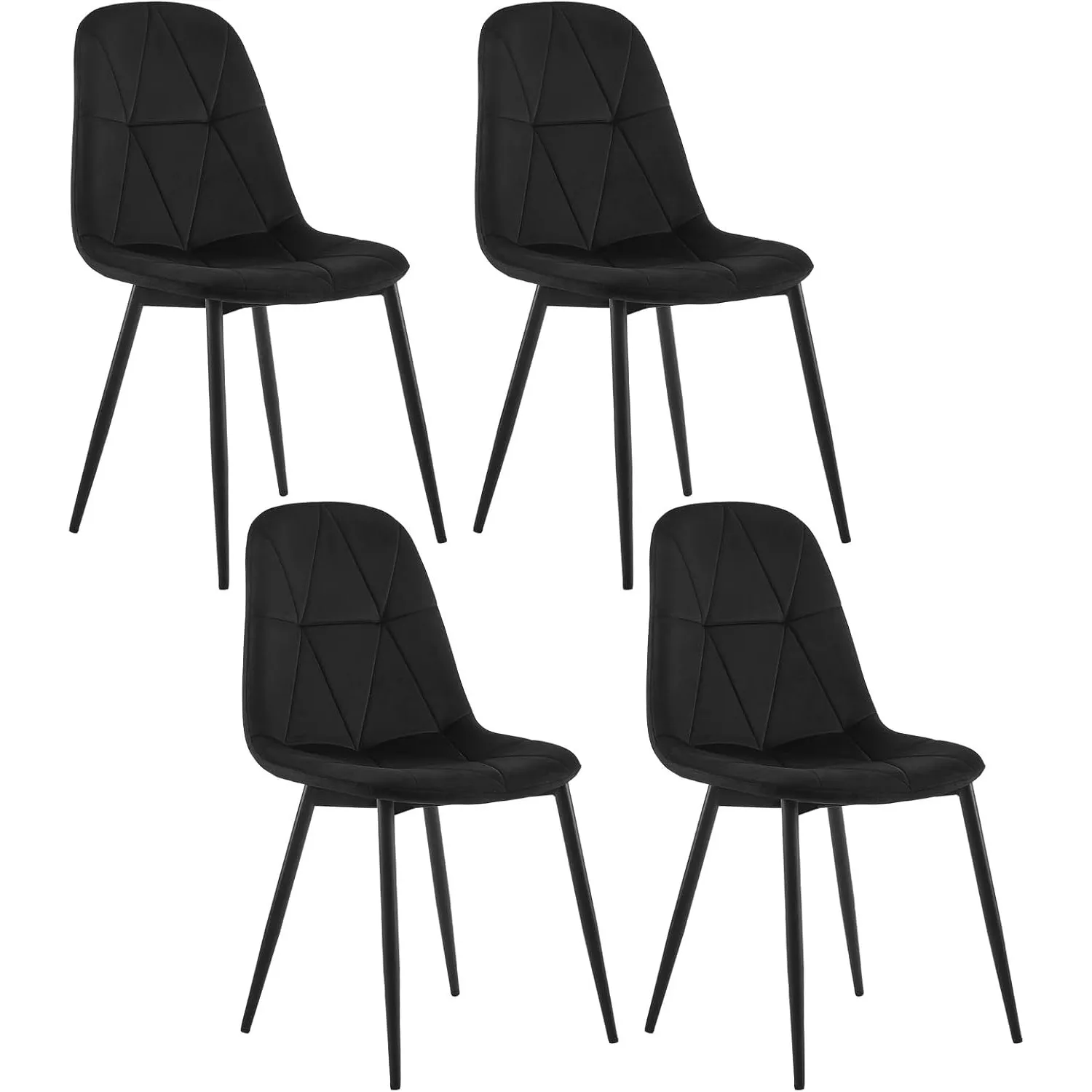 Lestarain Esszimmerstühle 4er Set Samt Schwarz