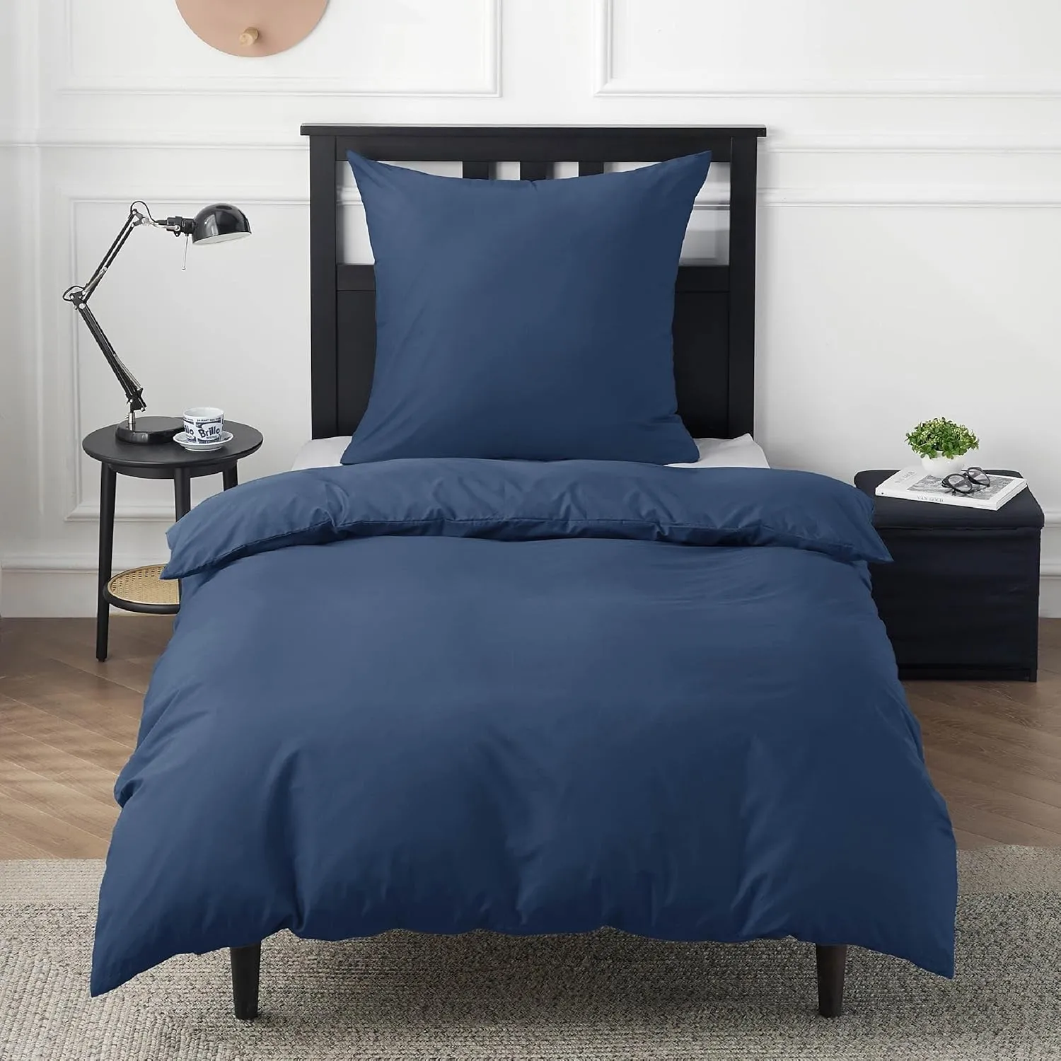 BEDSURE Bettwäsche 135x200 Baumwolle Blau - Bettwäsche-Sets 135 x 200 cm Bettbezug 2teilig mit Kissenbezug 80x80 cm, Oe…