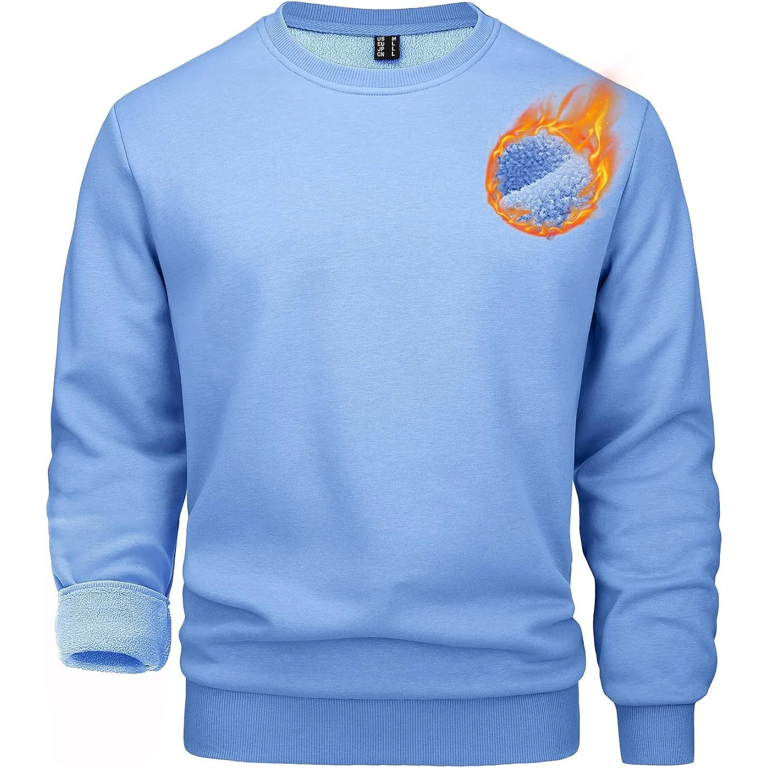 MAGCOMSEN Pullover Herren Warm Winter Gefütterte Sweatshirts Fleece Sweater