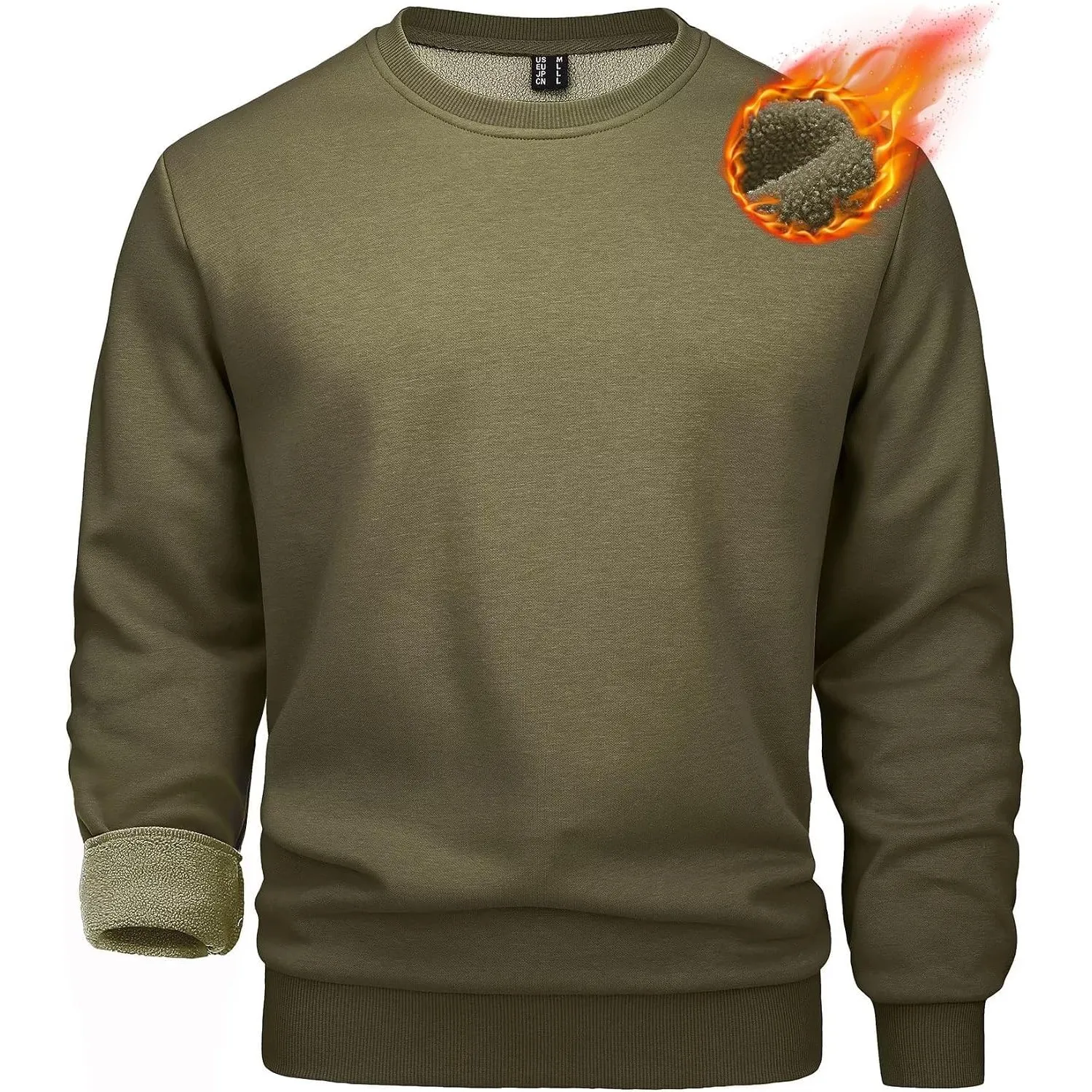 MAGCOMSEN Pullover Herren Warm Winter Gefütterte Sweatshirts Fleece Sweater