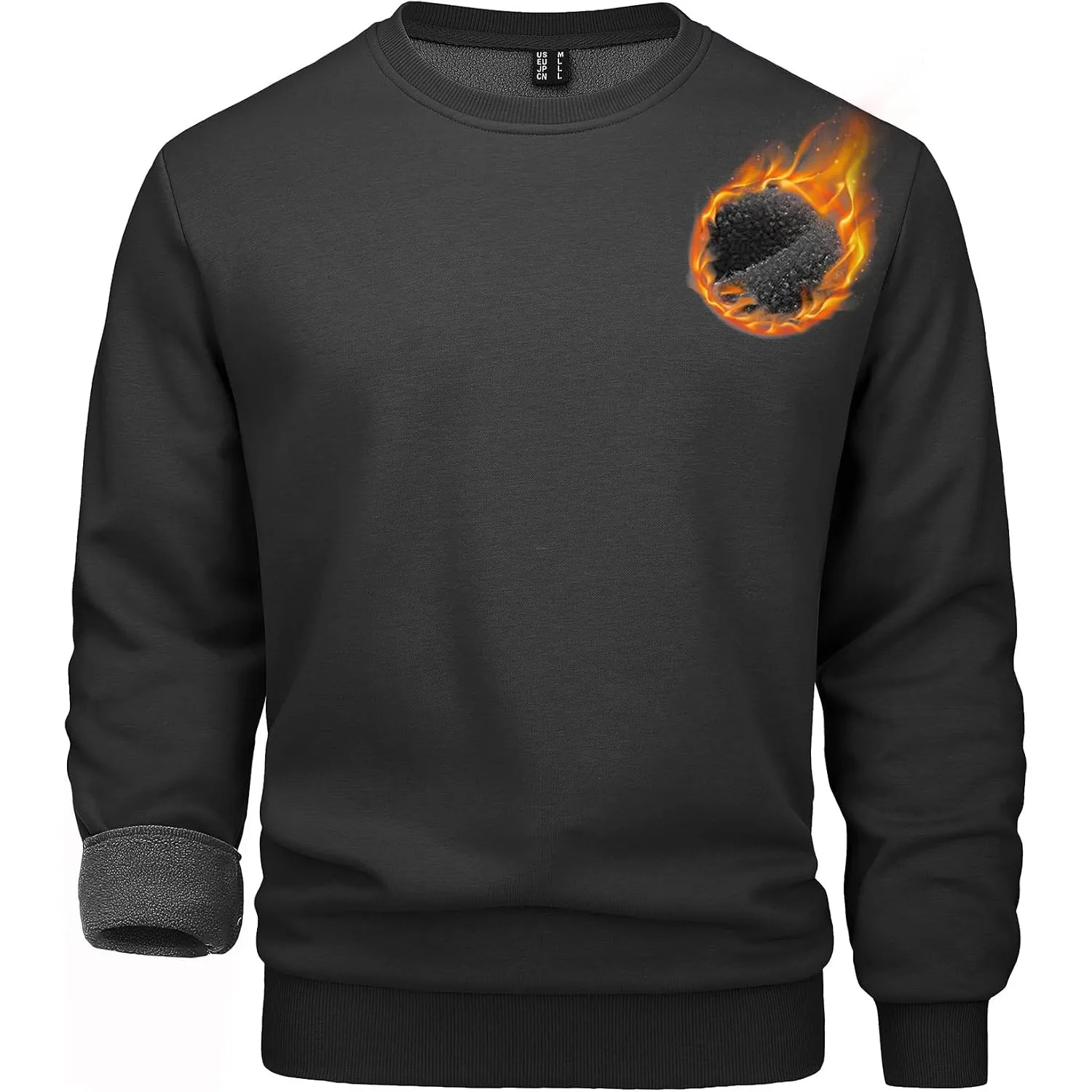 MAGCOMSEN Pullover Herren Warm Winter Gefütterte Sweatshirts Fleece Sweater