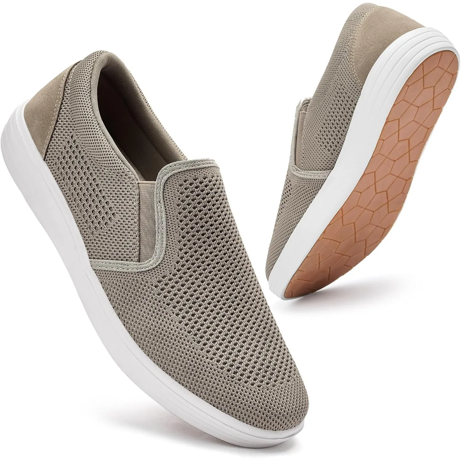 Puxowe Sneaker Herren Leicht Slip-Ins Herren Sneakers Atmungsaktiv Breite Freizeitschuhe für Walking Jogging
