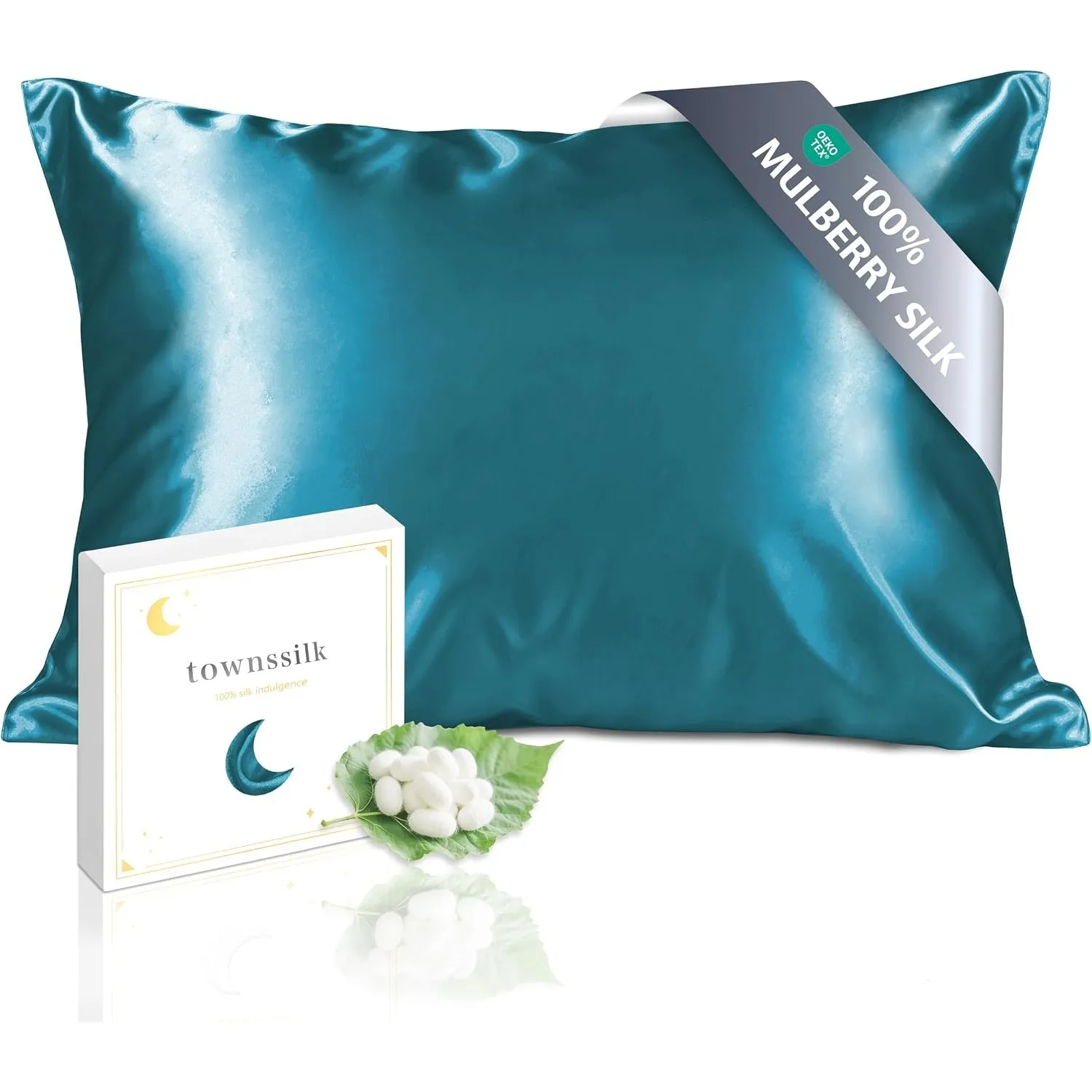 townssilk Beidseitig 100% 19mm Pure Maulbeerseide Kissenbezug für Haar und Haut Gesundheit, 1 Stück 50x80cm Größe Kisse…