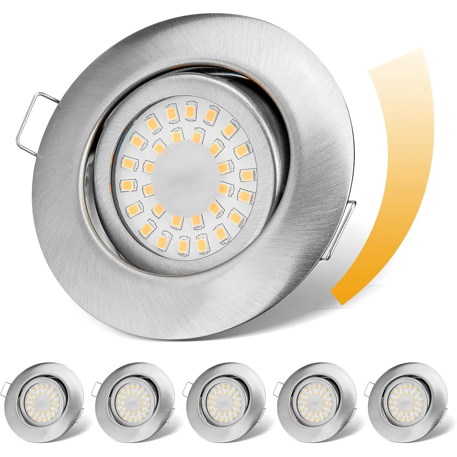LED Einbaustrahler 230V Flach Dimmbar LED Spots 6W IP44 Bad Einbauleuchten Deckenspots Deckenstrahler,Warmweiß 3000K Sc…