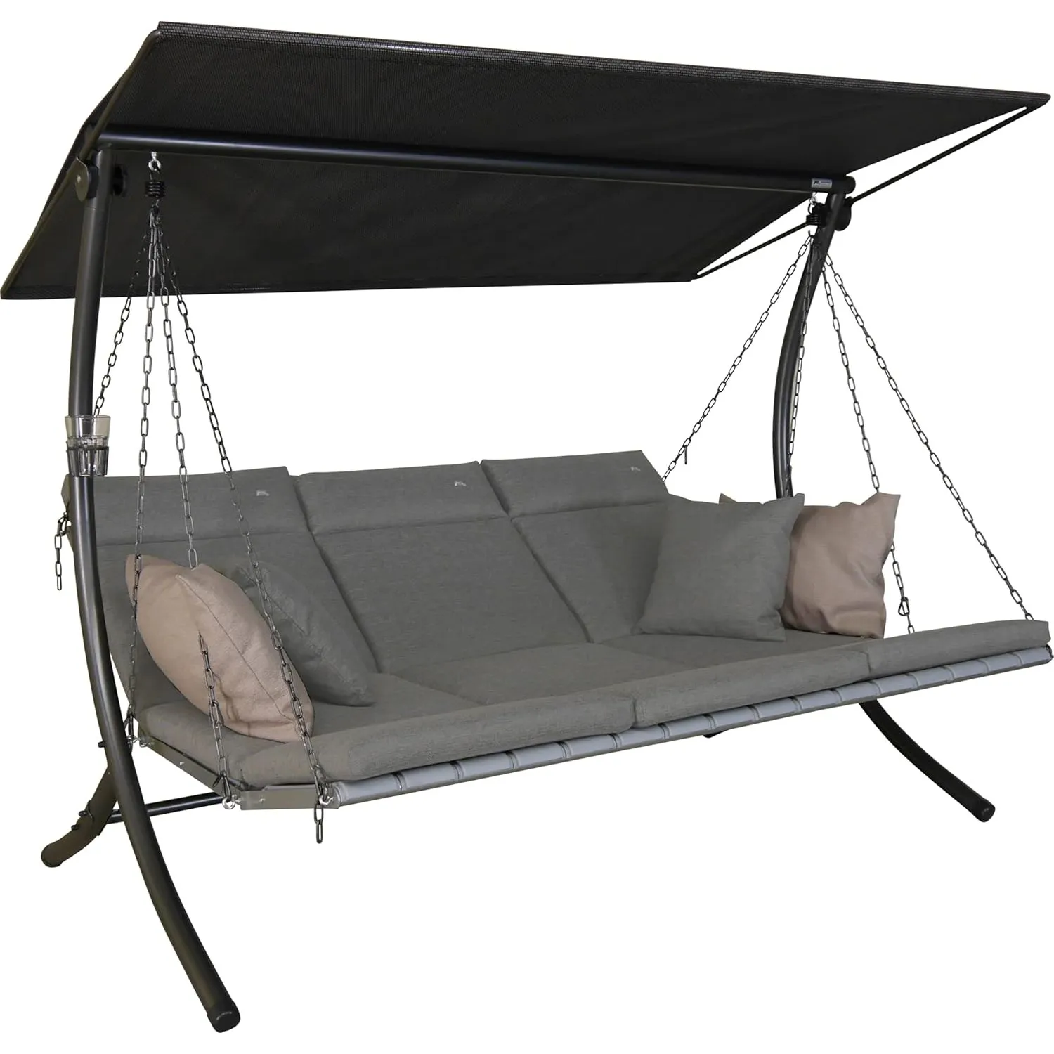 ANGERER Hollywoodschaukel Luxus Smart hellgrau | Gartenschaukel Made in Germany, Schaukel zum Sitzen, Liegen und Entspa…