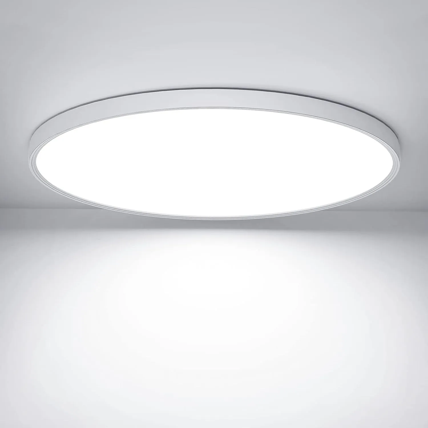 OUILA LED Deckenleuchte Flach Rund - Deckenlampe LED 18W 1600LM 6500K Kaltweiß IP44 Wasserdicht Badezimmer lampe, badla…