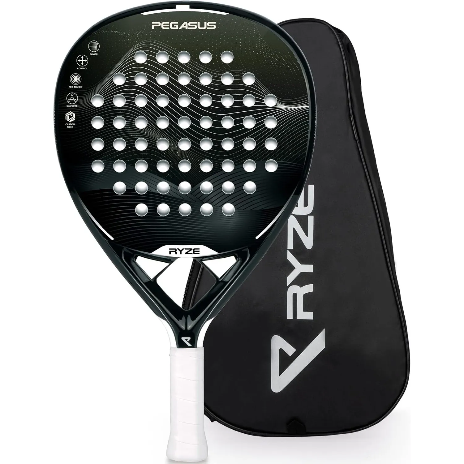 RYZE Pegasus Padel Schläger aus 100% Kohlefaser - Maximale Power & Kontrolle - 360g Leicht & Langlebig - Unisex Padelsc…
