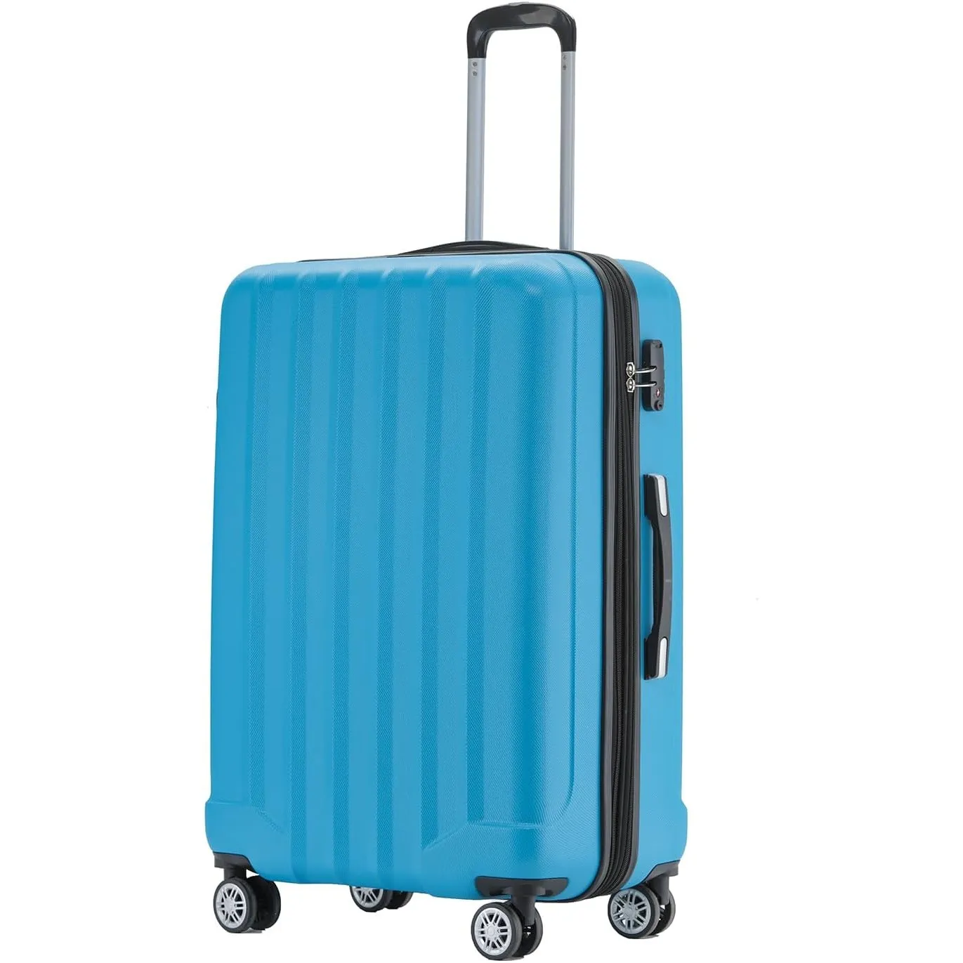 BEIBYE TSA-Schloß 2080 Gepäck Zwillingsrollen Reisekoffer Koffer Trolley Hartschale Dehnungsfuge (Turquoise, L)